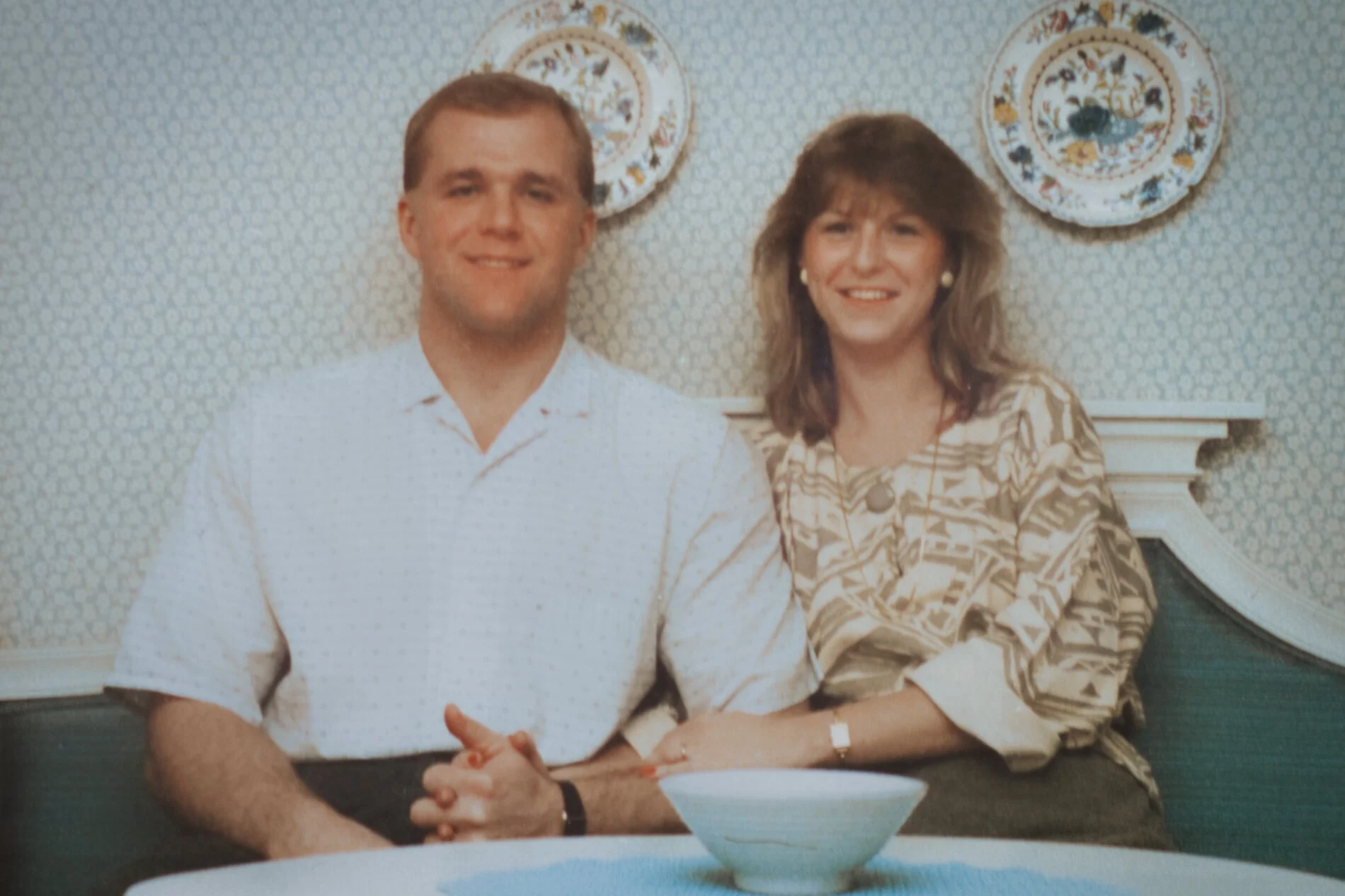 Evelyn och Olas förlovningsbild, 9 mars 1985.