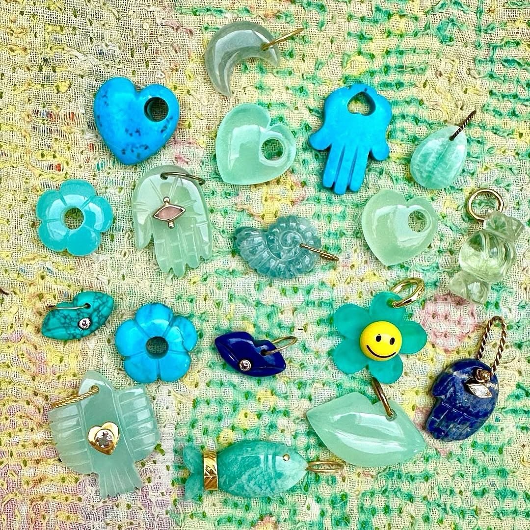 70% off when you spend &pound;50 or more ✨ Use code PAYDAY ⭐️ A selection of our blue charms hand carved from Lapis Lazuli, Aqua Chalcedony and Blue Topaz 💙

Tap to shop 🌈
