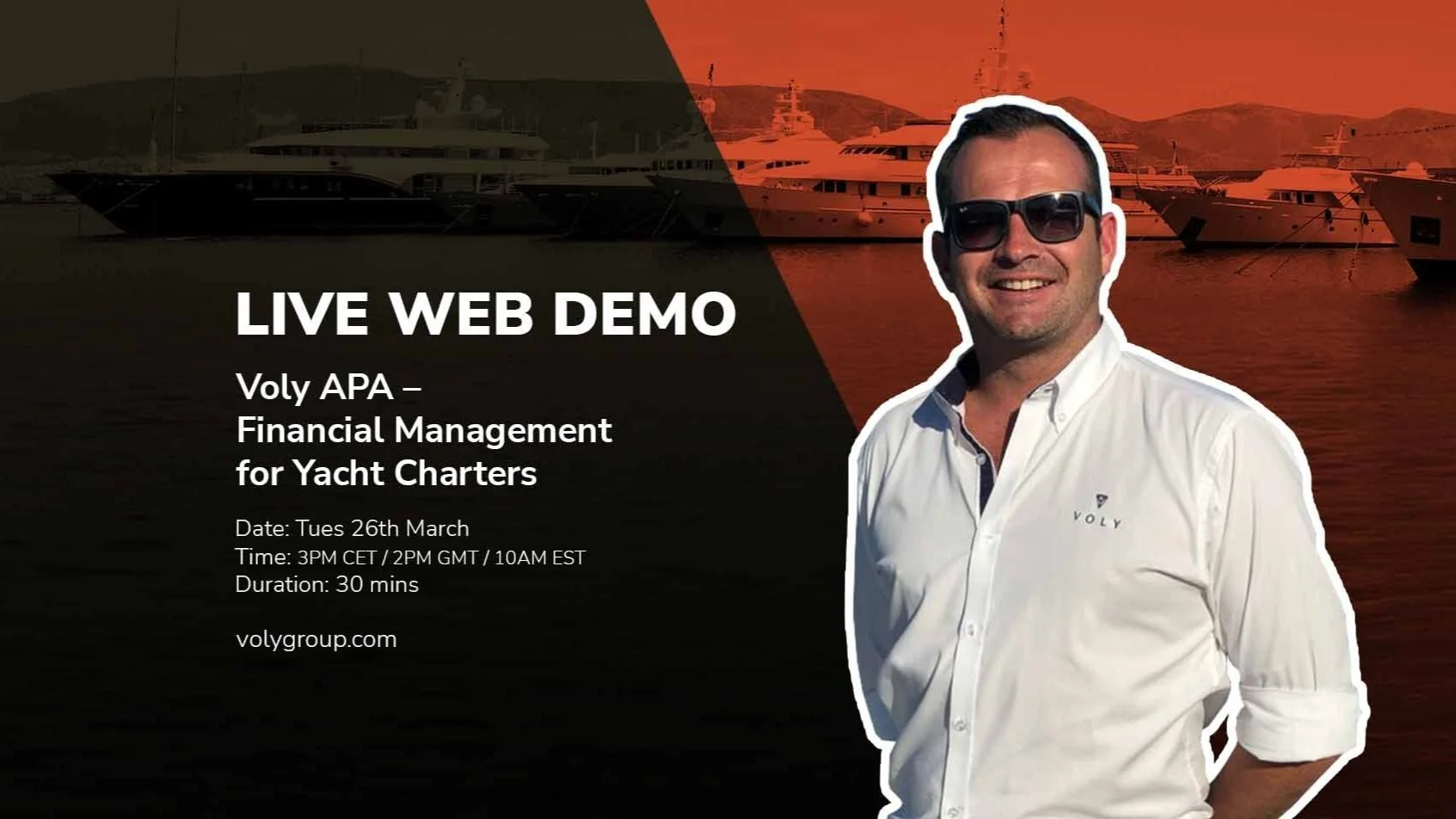 Join our live web demo: Voly APA  Financial Management for Yacht Charters