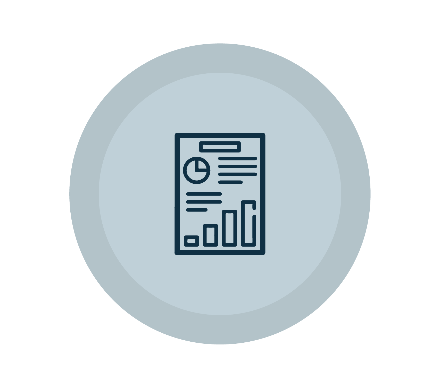 Line chart and pie chart icons representing data analysis or report.
