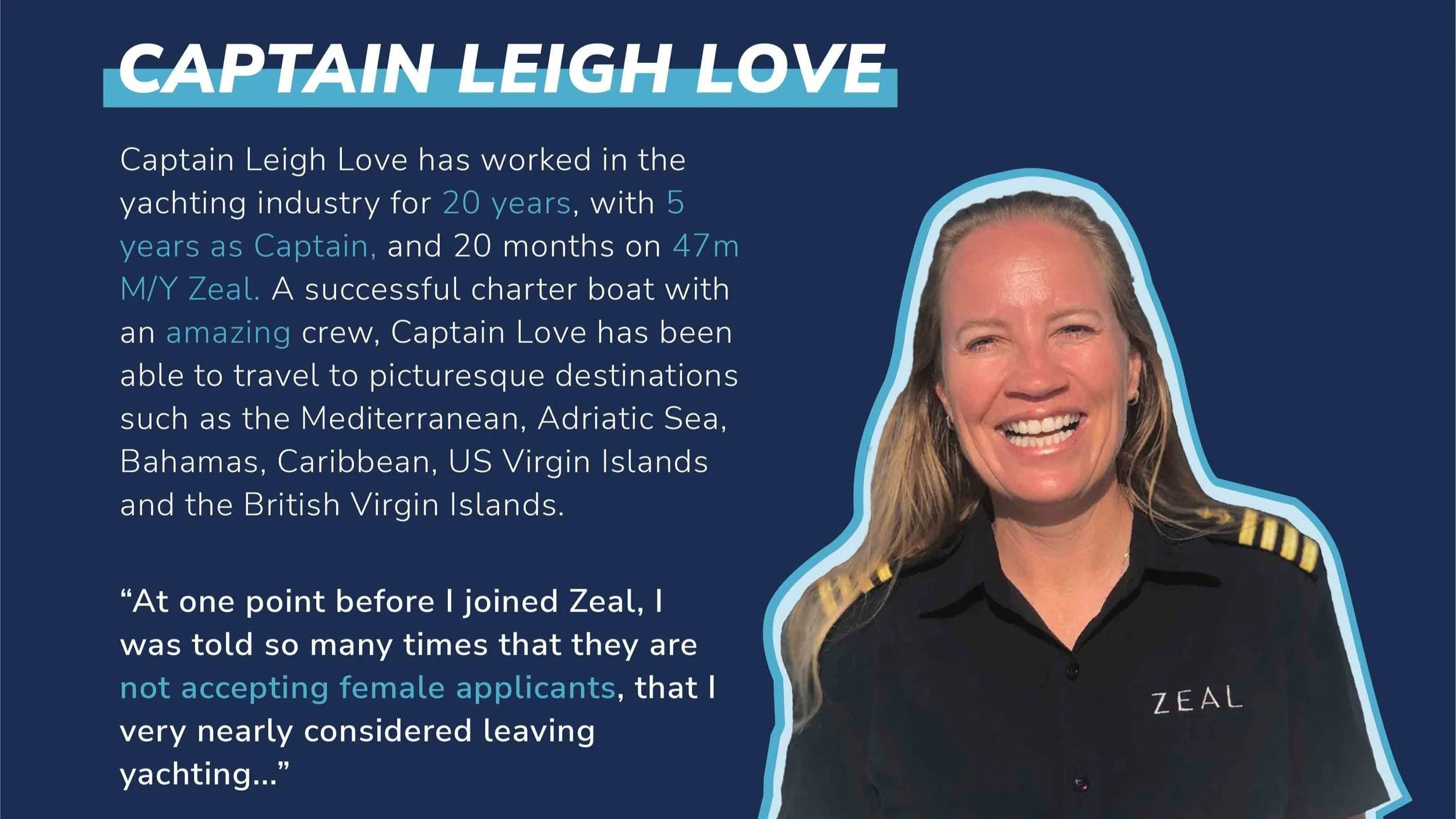 Inspirational Women in Yachting - Captain Leigh Love