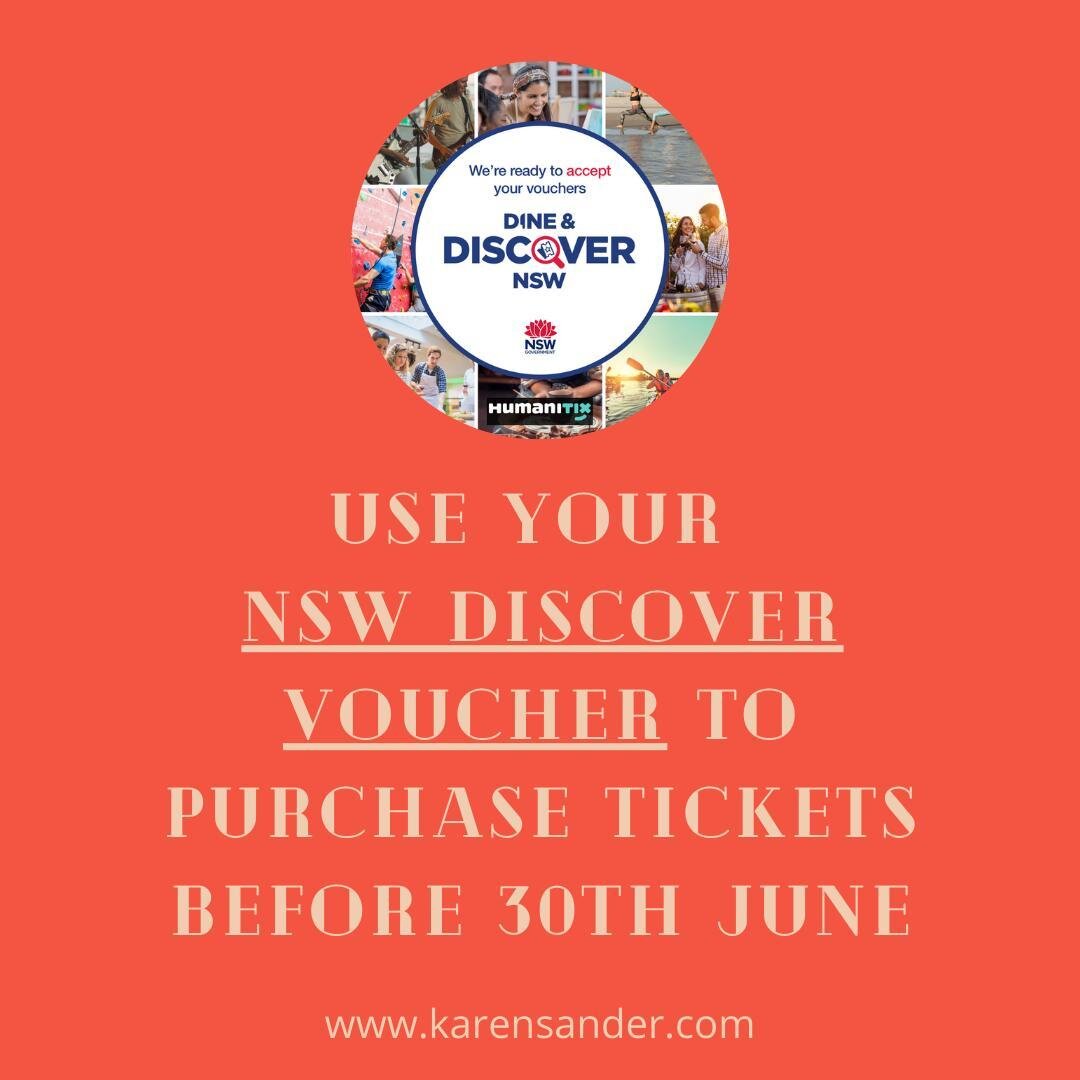 Do you still have your NSW DISCOVER VOUCHER? You can still use your NSW DISCOVER VOUCHER to purchase tickets before 30th of June.

But your event is 6th JULY, can I use my vouchers for events after June 30th 2021?
Yes! The vouchers are based off tran