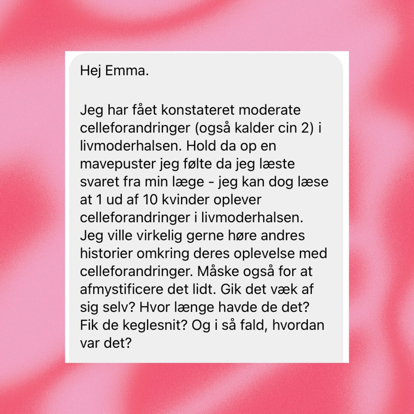 Celleforandringer! En ubehagelig, men hyppig underlivstilstand, som ofte lyder farligere, end den er. Let&rsquo;s talk about it.

P&aring; din livmoderhals sidder der nogle celler, som indimellem kan finde p&aring; at opf&oslash;re sig lidt m&aelig;r