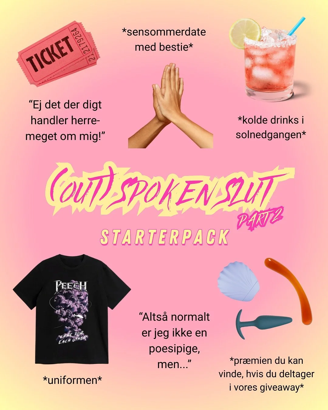 GIVEAWAY i samarbejde med Peech (så reklame) 🥵💦
Den 28. august mødes vi i @lundenkbh til en smækkerlækker aften, når Kh Underlivet reclaimer slutten og den fri s-ksualitet gennem en perlerække af hårdtsl&