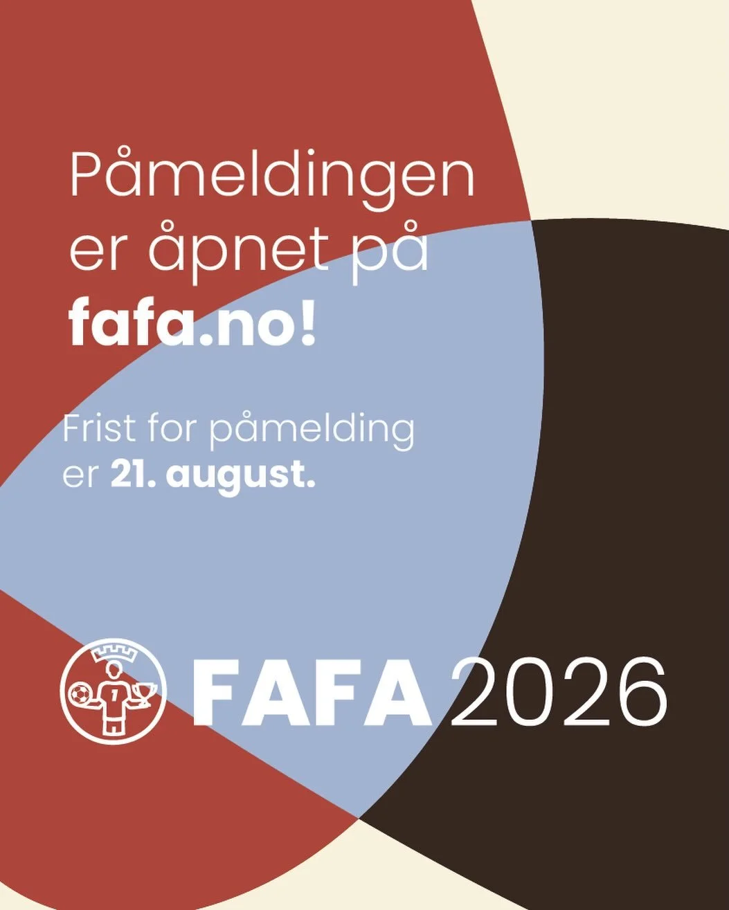 Fotball-VM? Kult. Men har du h&oslash;rt om FAFA 2026? 👀 P&aring;meldingen er &aring;pen! Sikre deg plassen innen 21. august p&aring; fafa.no