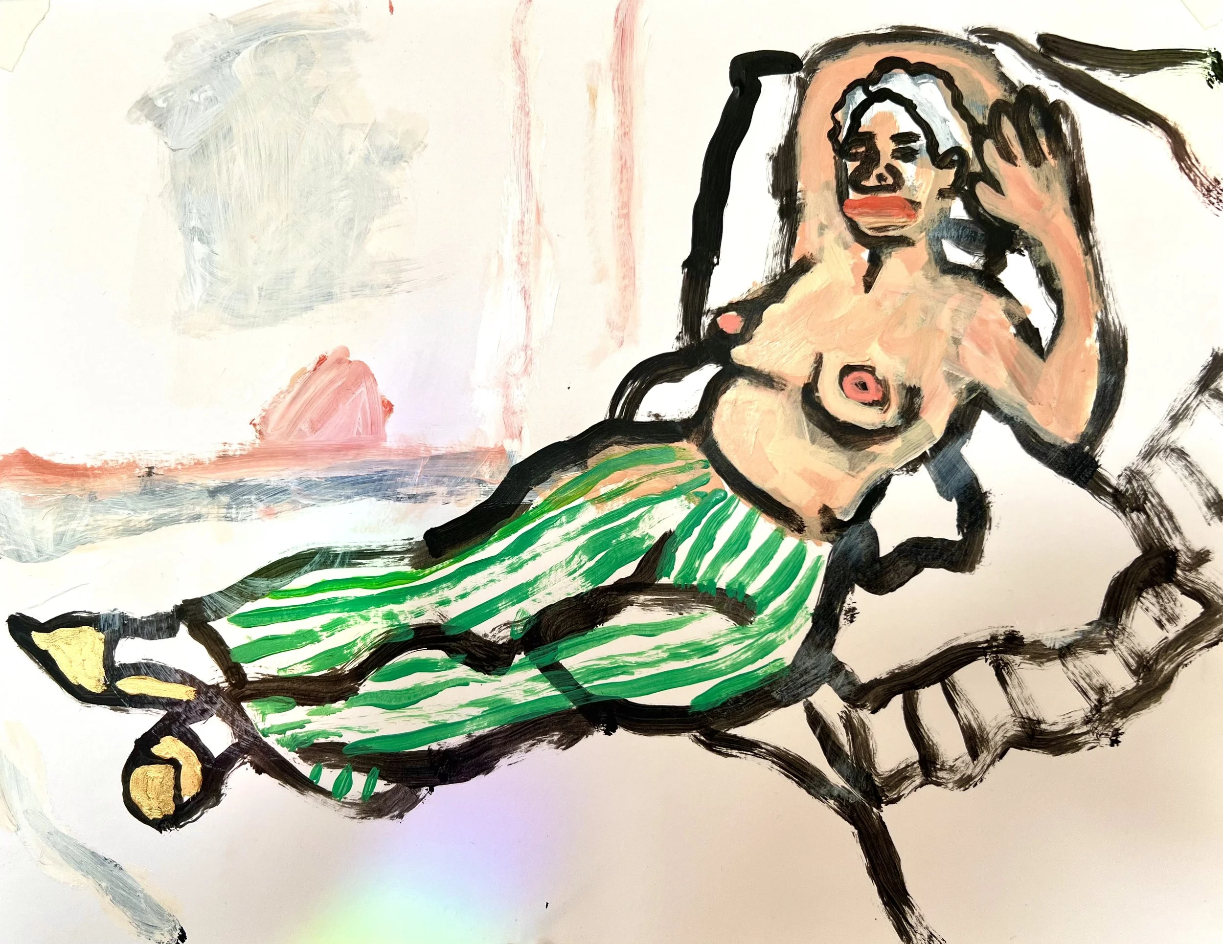 After Goya, gouache and acrylic on paper, 2024
