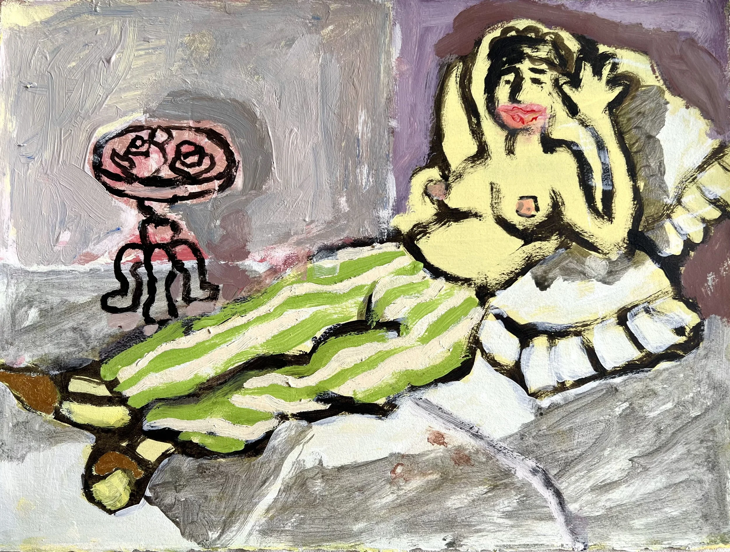 Homage to Goya, acrylic, flashe, oil on paper, 2026