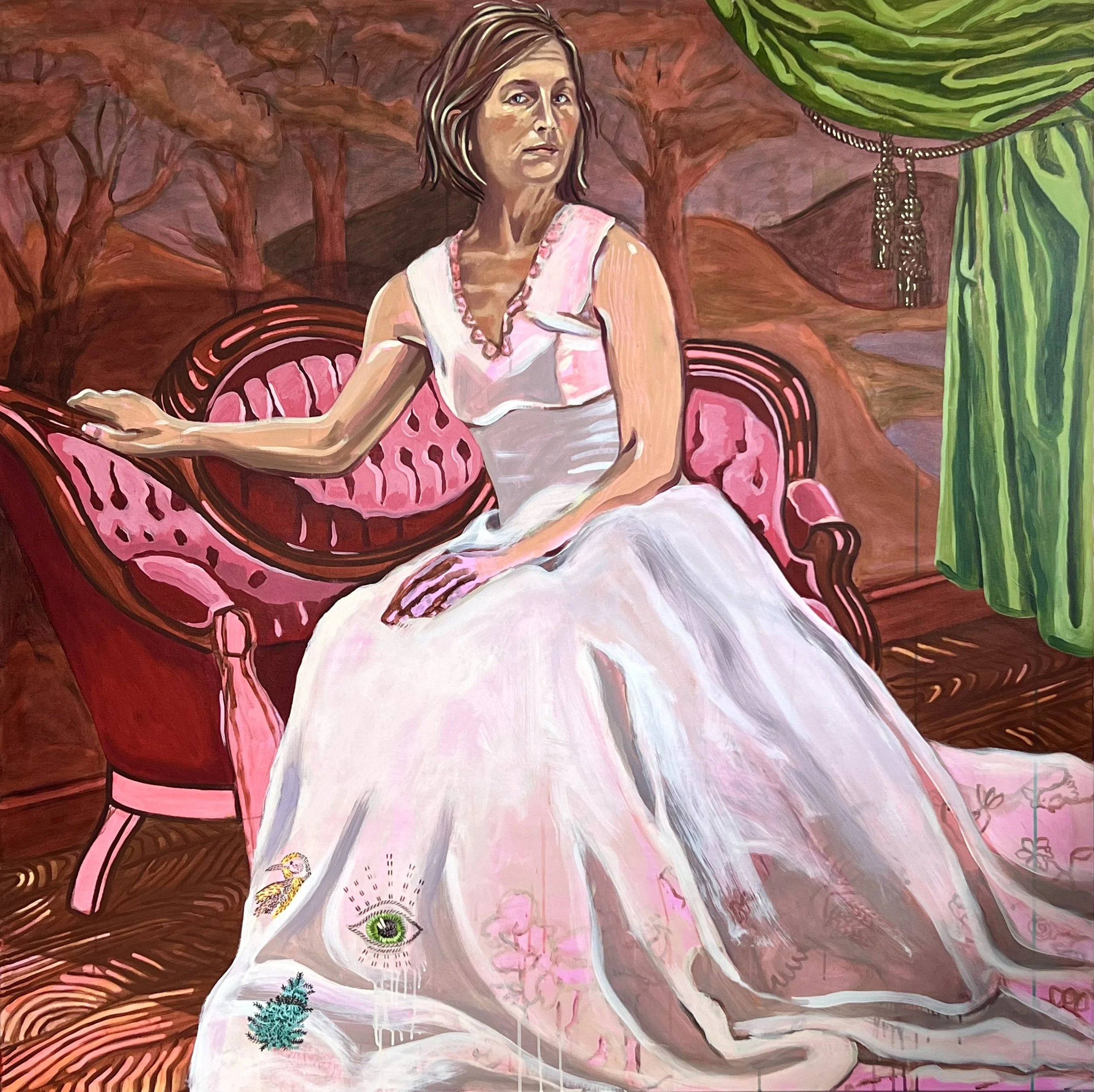 The Curator, 60" x 60", acrylic and oil on canvas, 2024