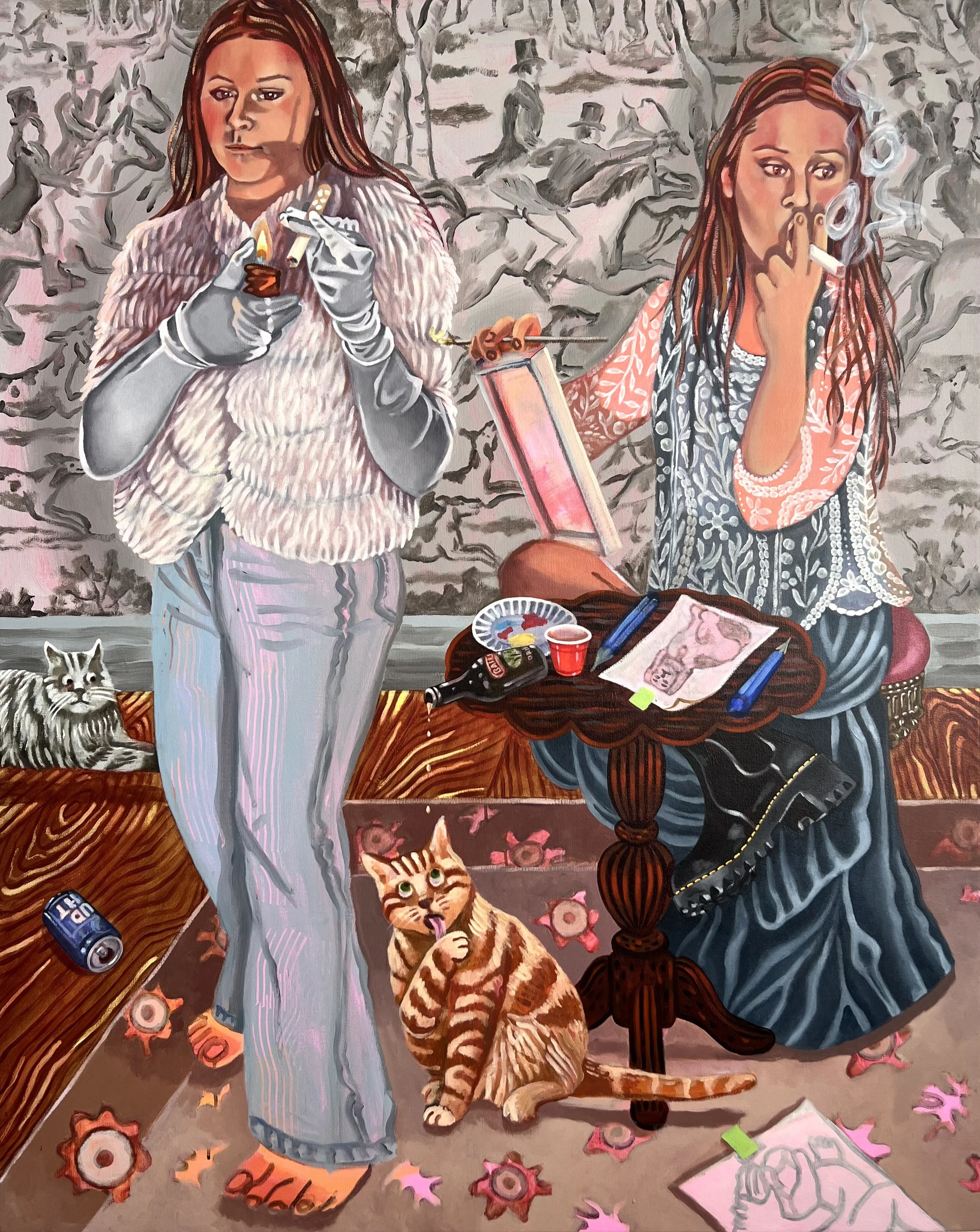 "Wreaking Havoc", 60" x 48", acrylic on canvas, 2025