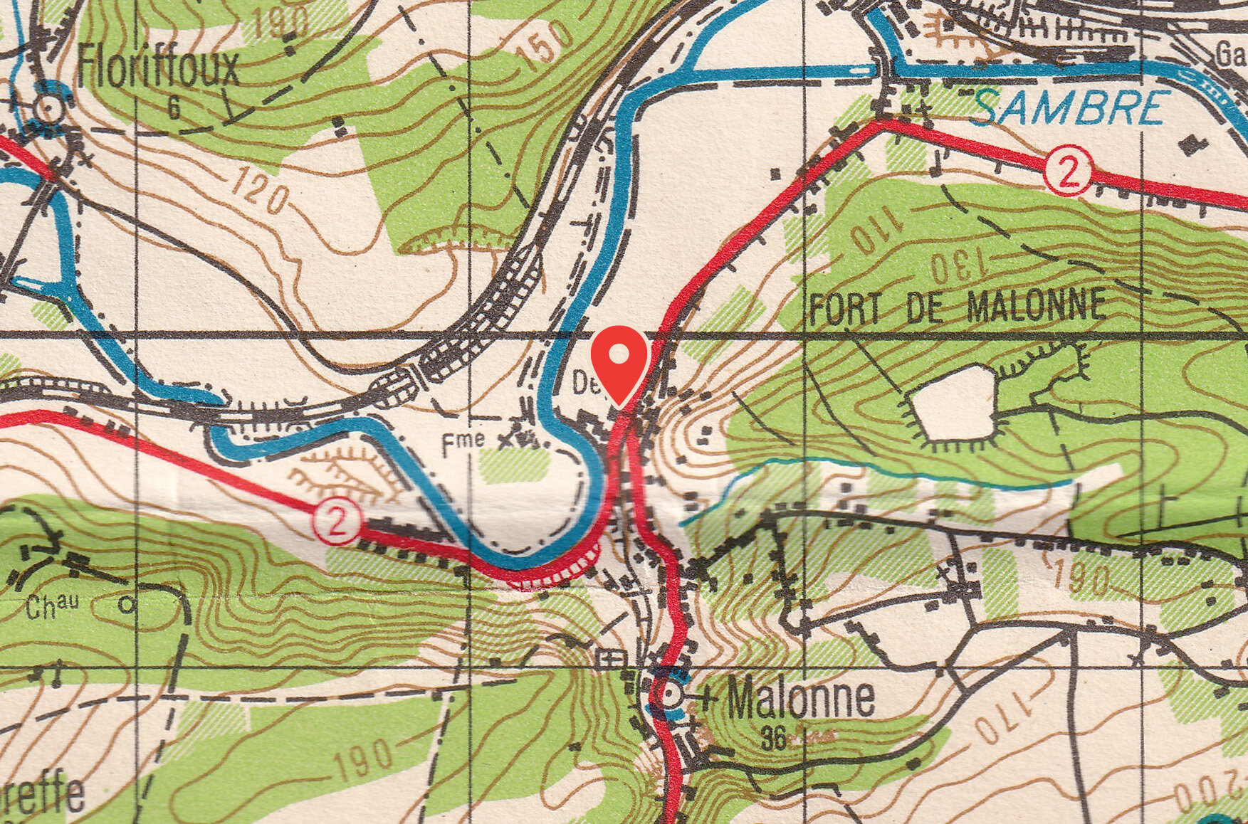 Route of the Sambre, 1936 (Ellipsoid of Delambre)