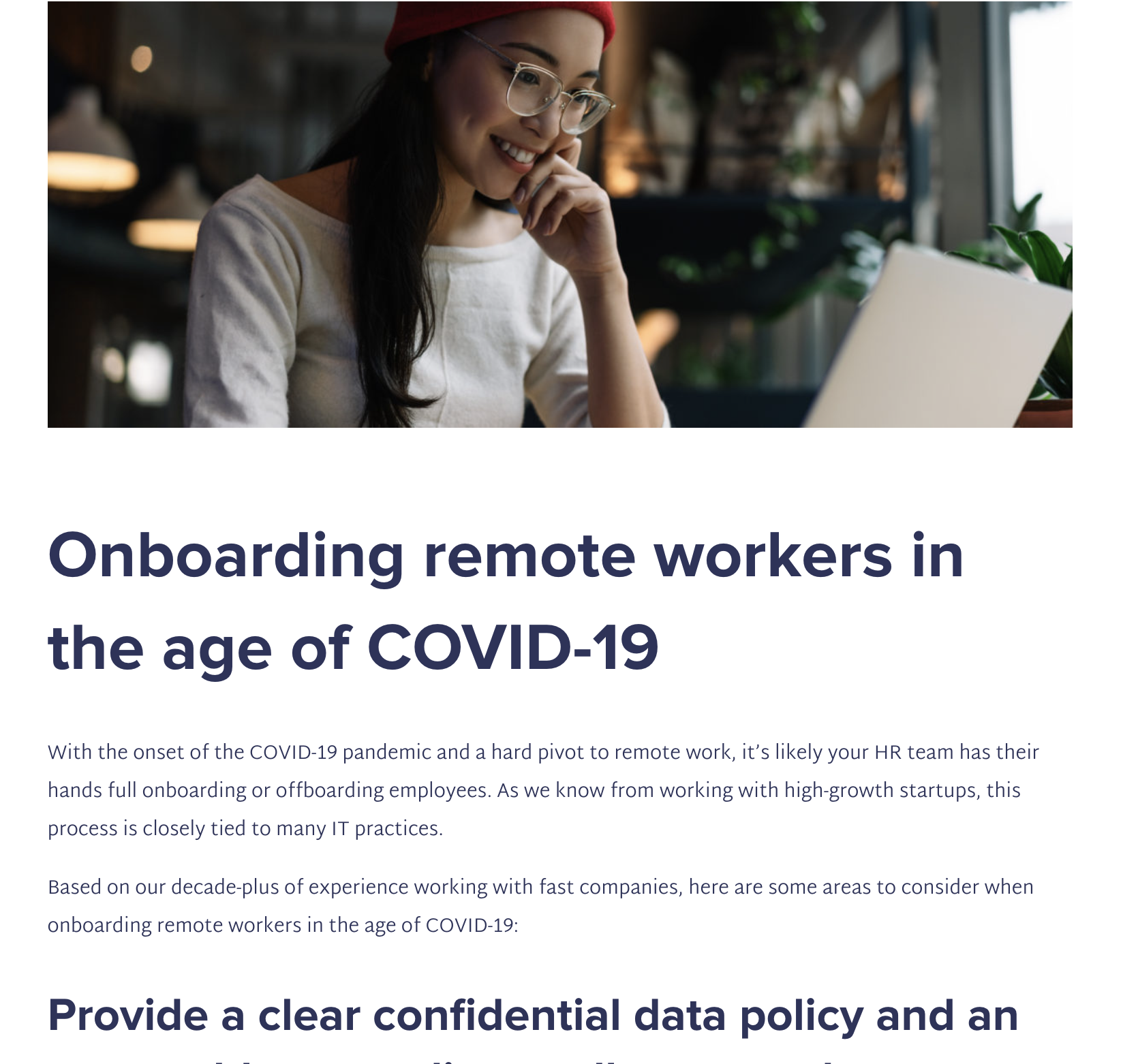 Blog Article: Onboarding remote workers