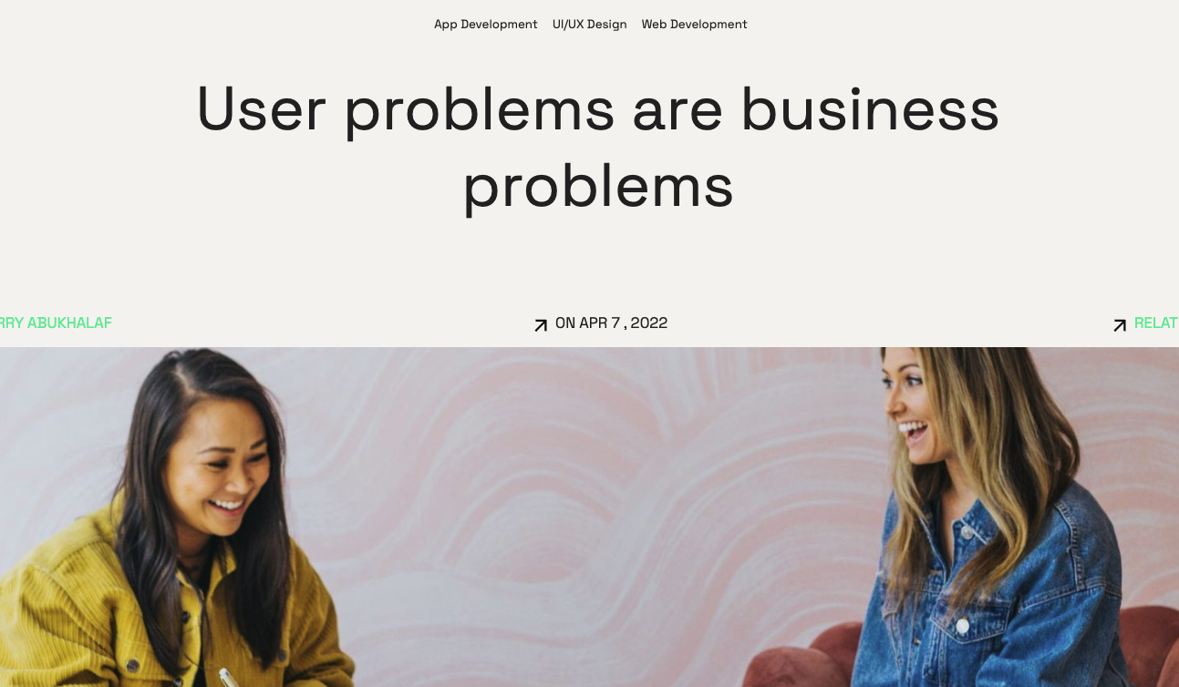 Blog Article: User problems are business problems