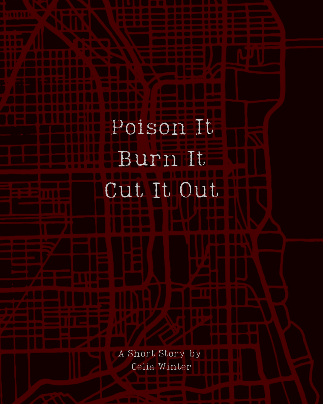 A map of Chicago with the title of the short story