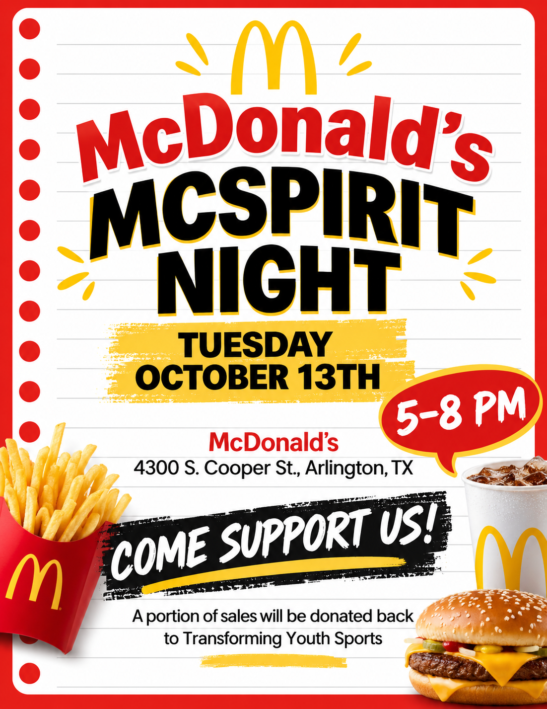 MCDONALDS SPIRIT NIGHT 