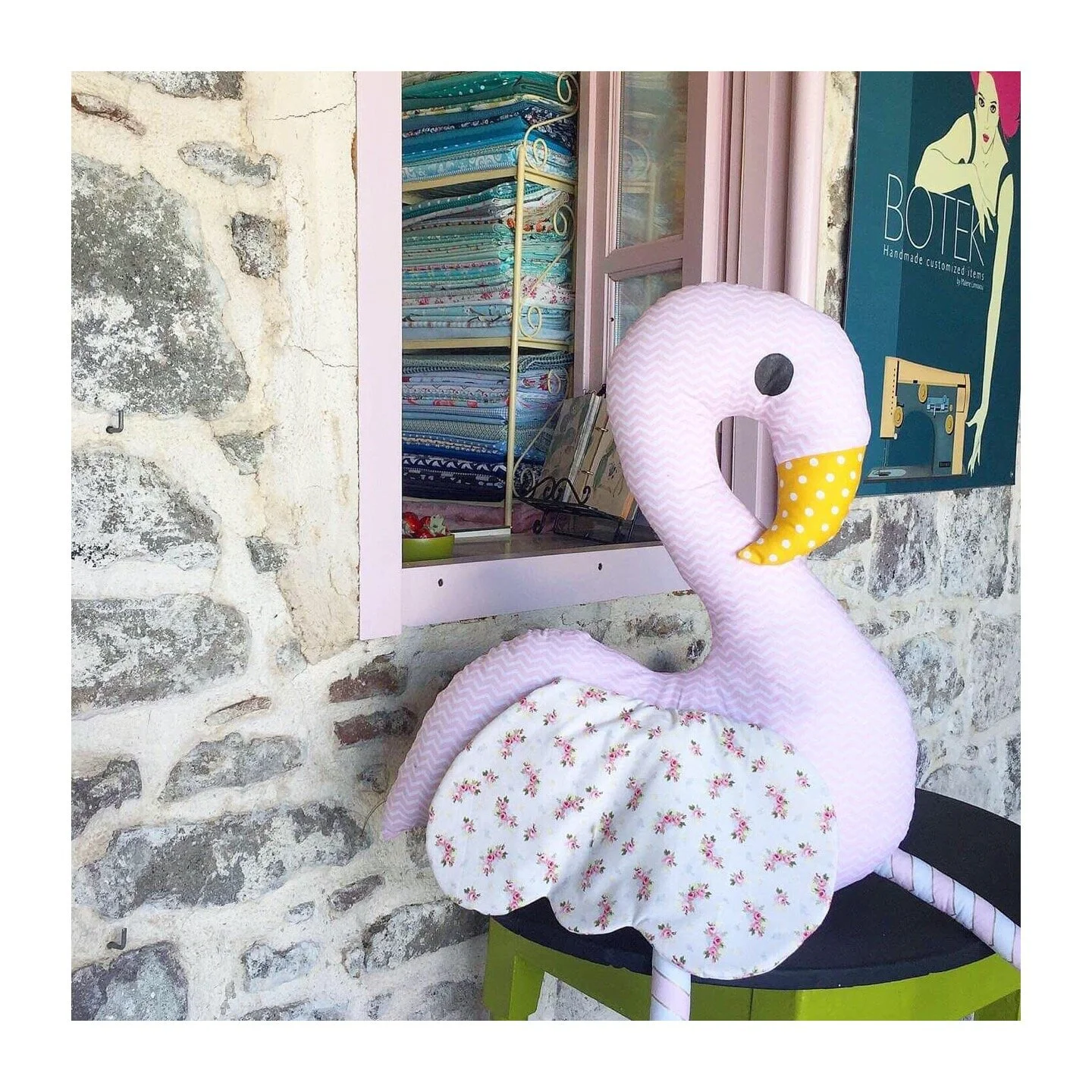 Botek handmade Toy Flamingo