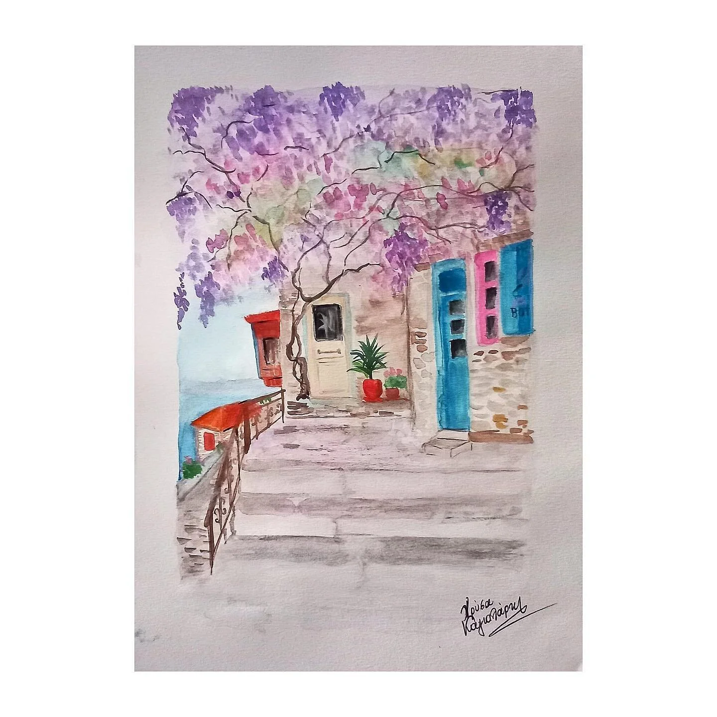 I lost my breath there for a second - before the bubbles started, when I saw this adorable watercolour by @xrissa_k 💕