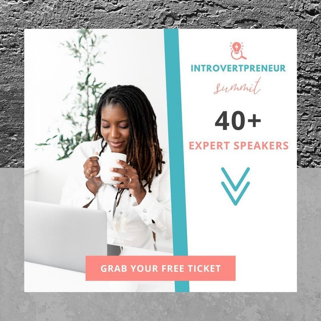 Introvert Business Owners : Registration is now OPEN for the Introvertpreneur Summit! 🔥

The summit was created to help you run your business without the stress, burnout and overwhelmed feeling that comes with marketing your business as an introvert