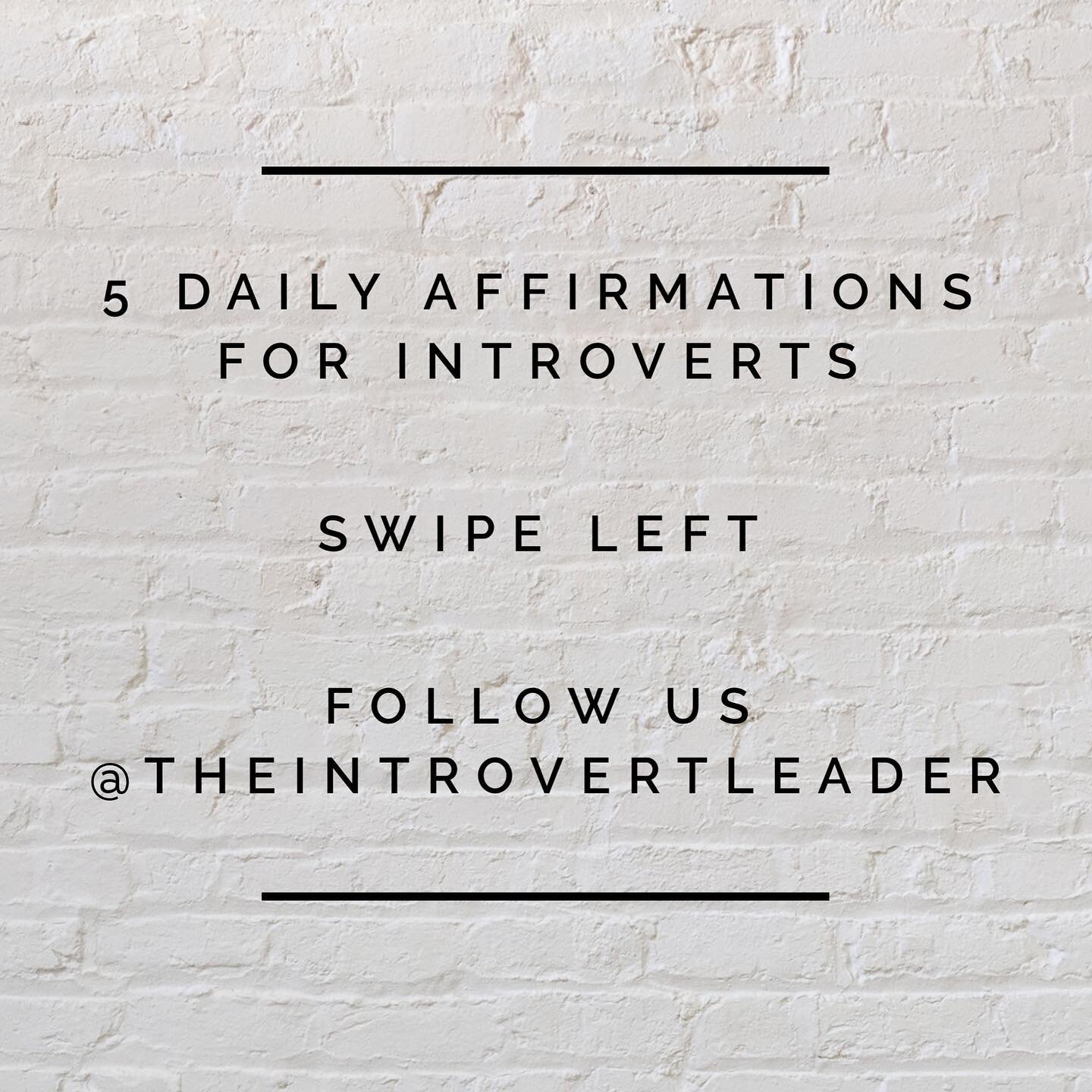 5 Daily Affirmations For Introverts 🔥🔥

Happy Friday! Wanted to offer some motivation for my fellow introverts out there.

Remember these if you ever feel like you are not enough....or if you ever begin to doubt yourself 🙏🏾

If you truly believe 