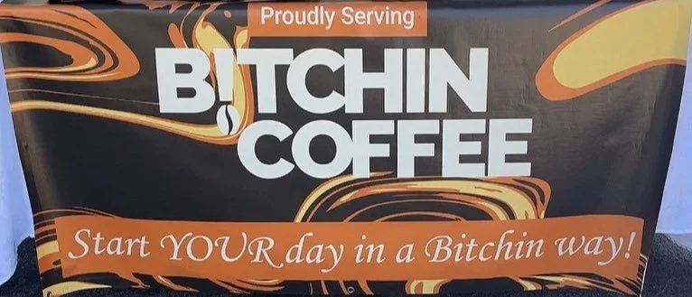 Packaging of Bitchin Coffee with the slogan 'Start YOUR day in a Bitchin way!'