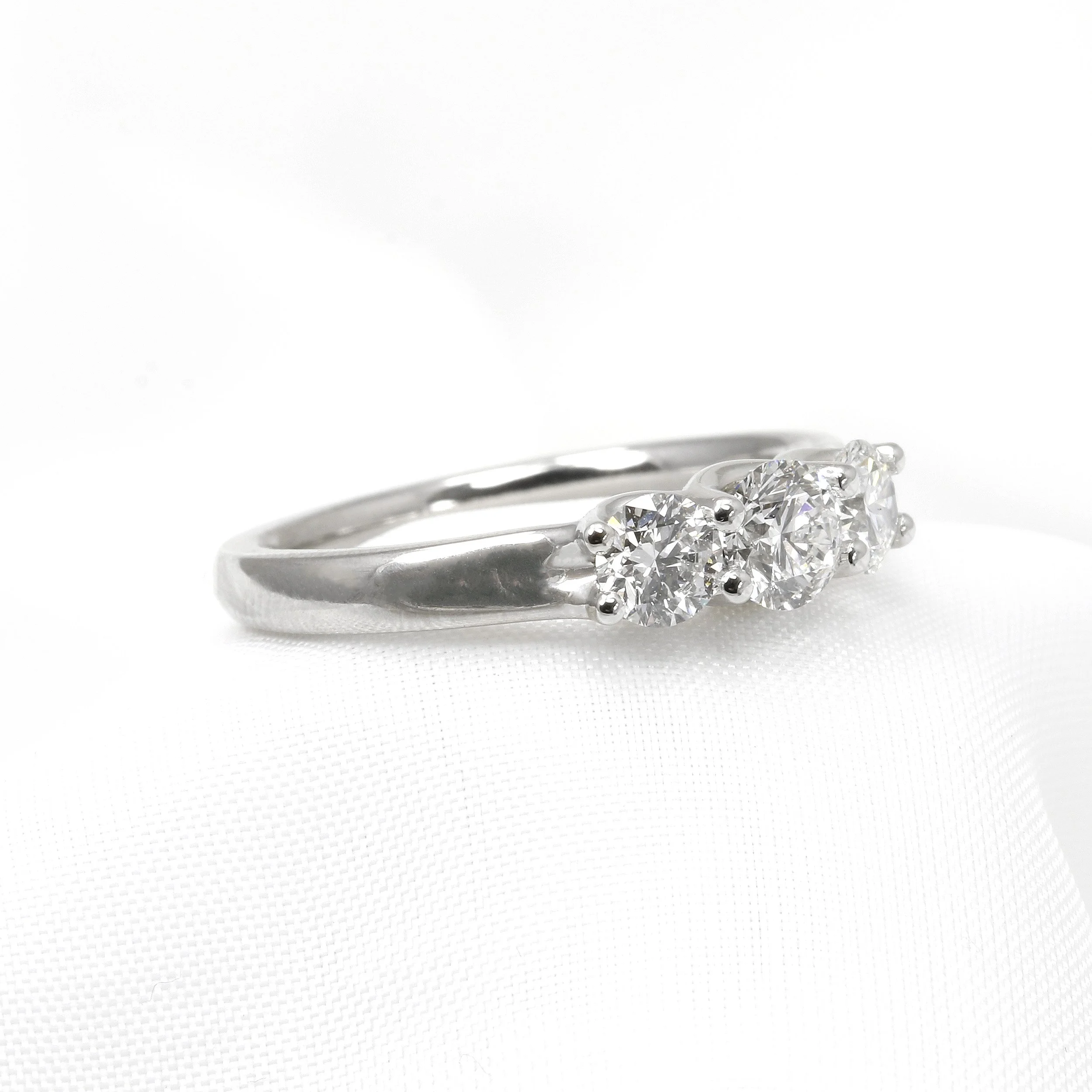 Three Stone Diamond Ring in Platinum