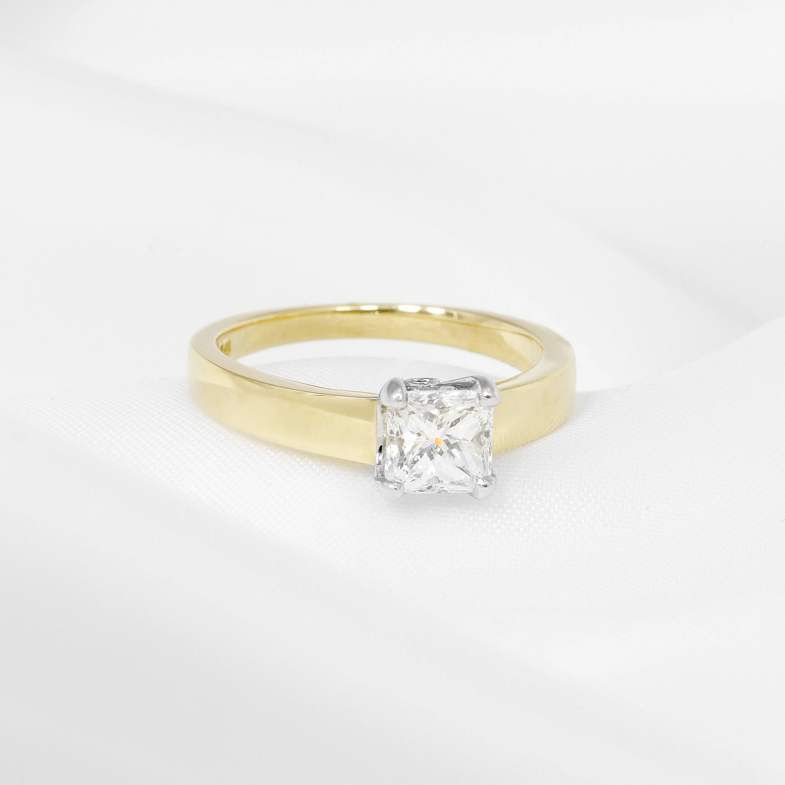  Square Modified Brilliant Cut Diamond Ring in Yellow Gold £4,500.00 
