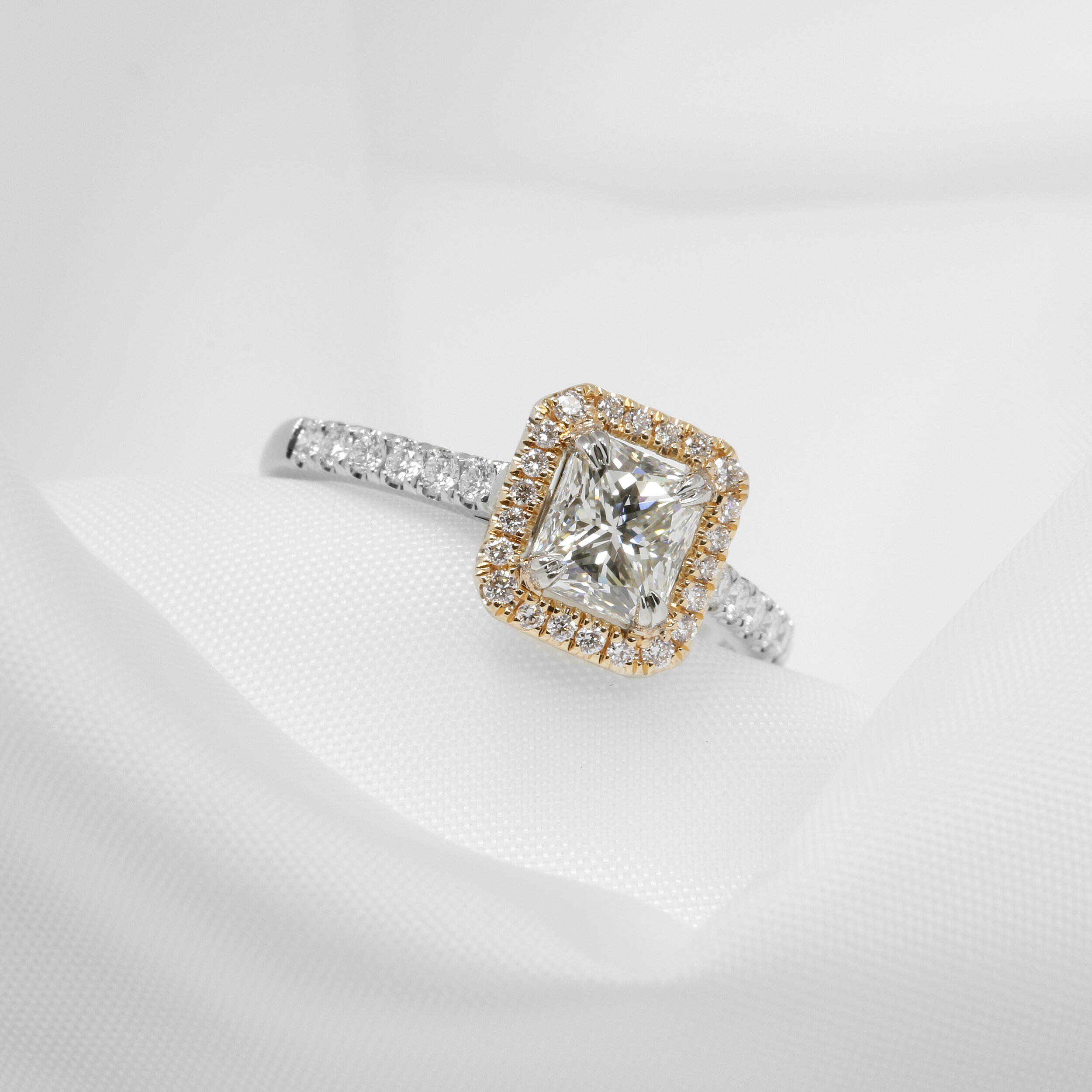  Radiant Cut Diamond Ring in White & Rose Gold £7,995.00 