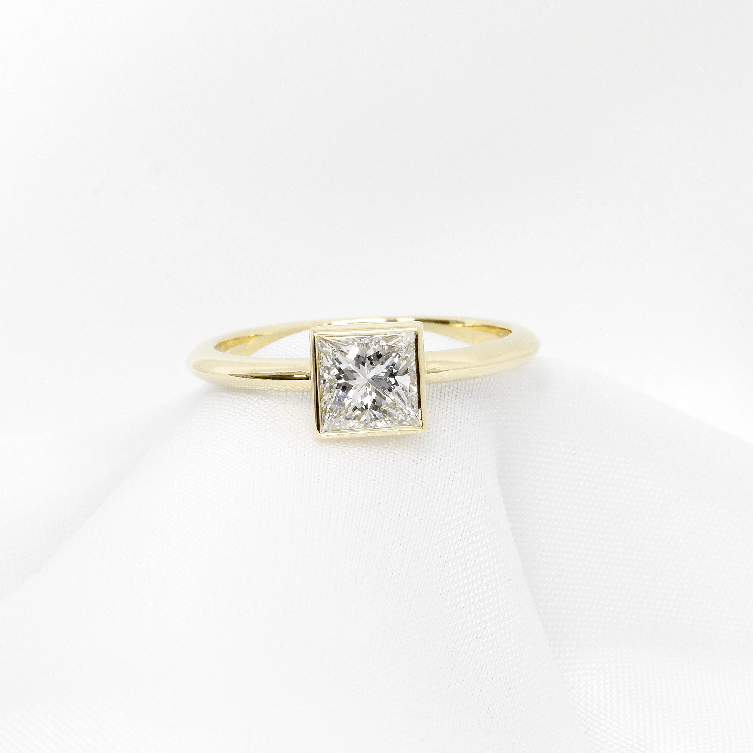 Princess Cut Diamond Ring in Yellow Gold £5,995.00 