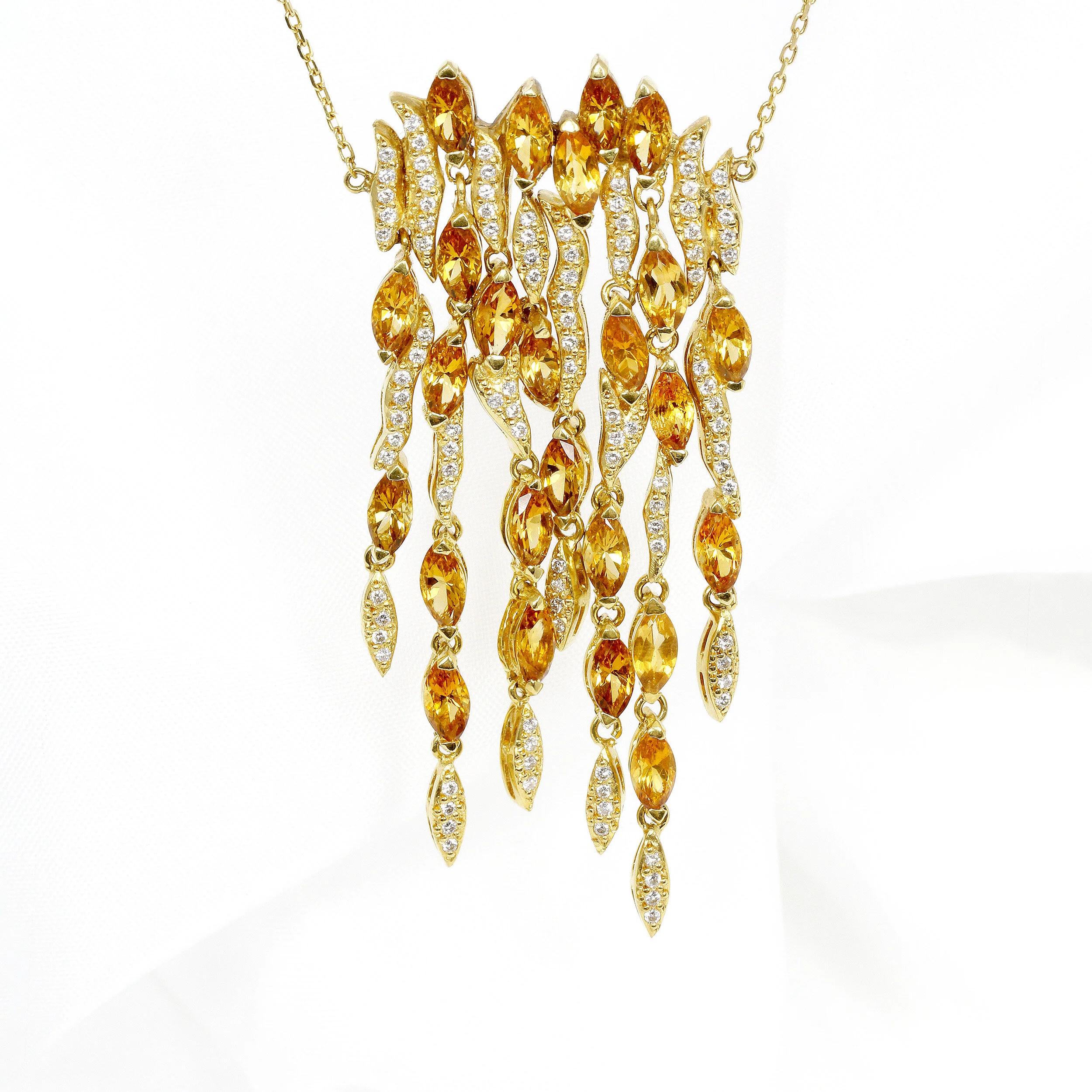  Citrine & Diamond Necklace 