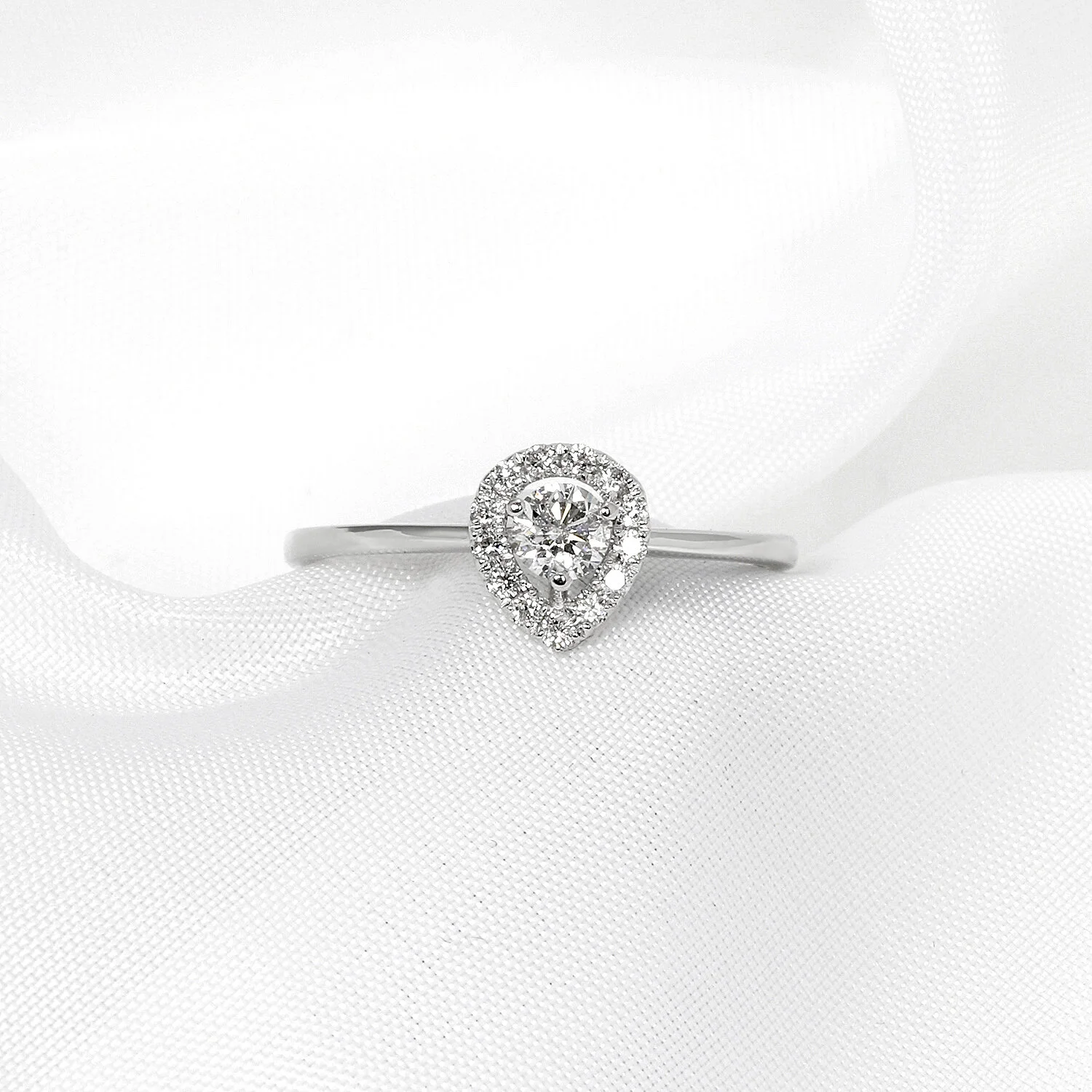  Pear Shape Diamond Cluster Ring in White Gold £895.00 