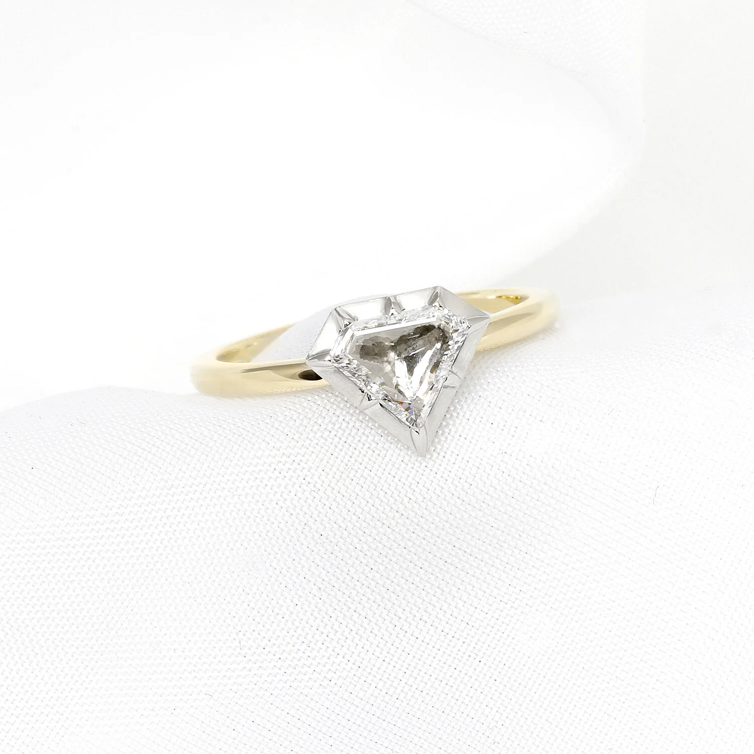  Rose Cut Shield Diamond Ring In Platinum & Yellow Gold £1,850.00 