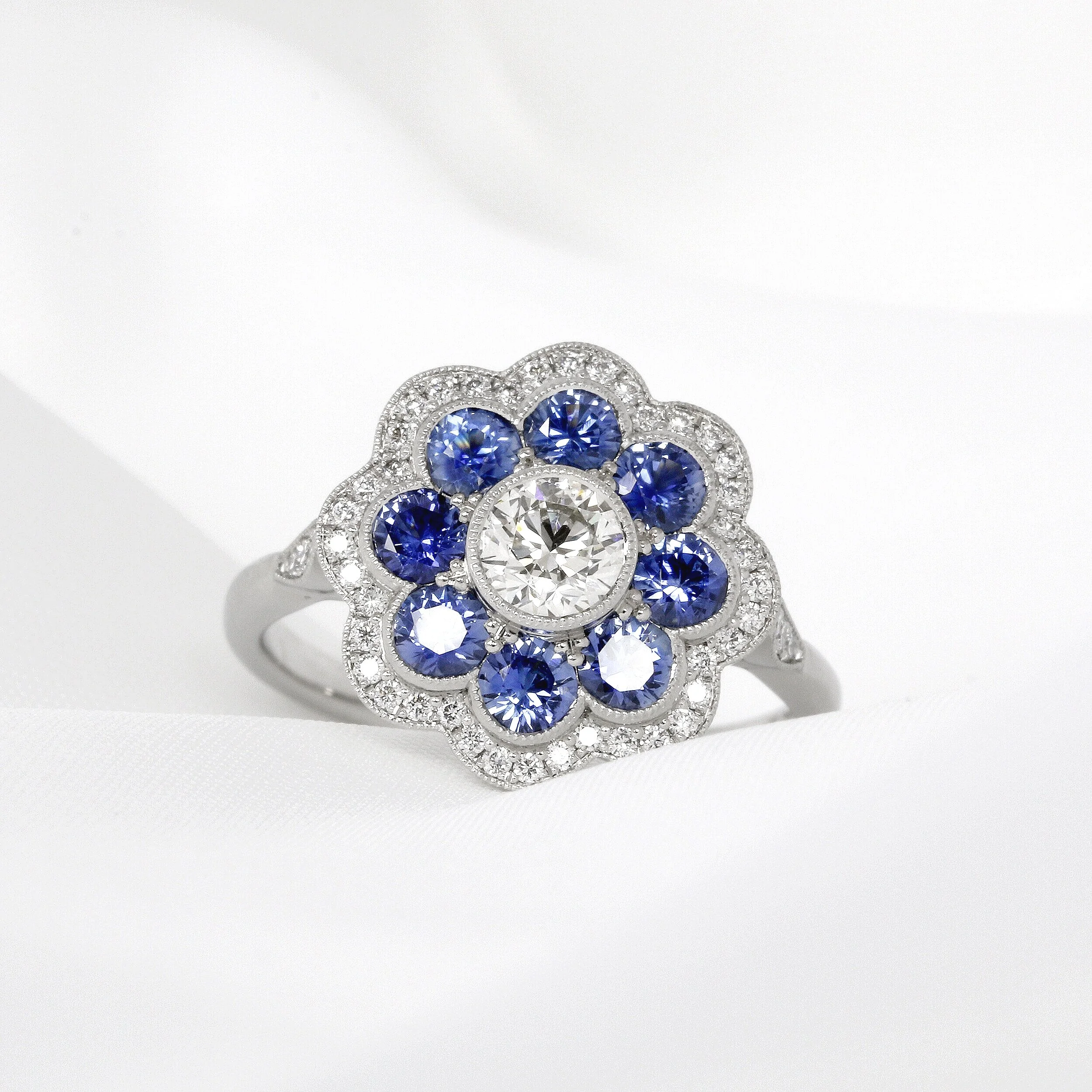  Sapphire & Diamond Daisy Cluster Ring £3,075.00 