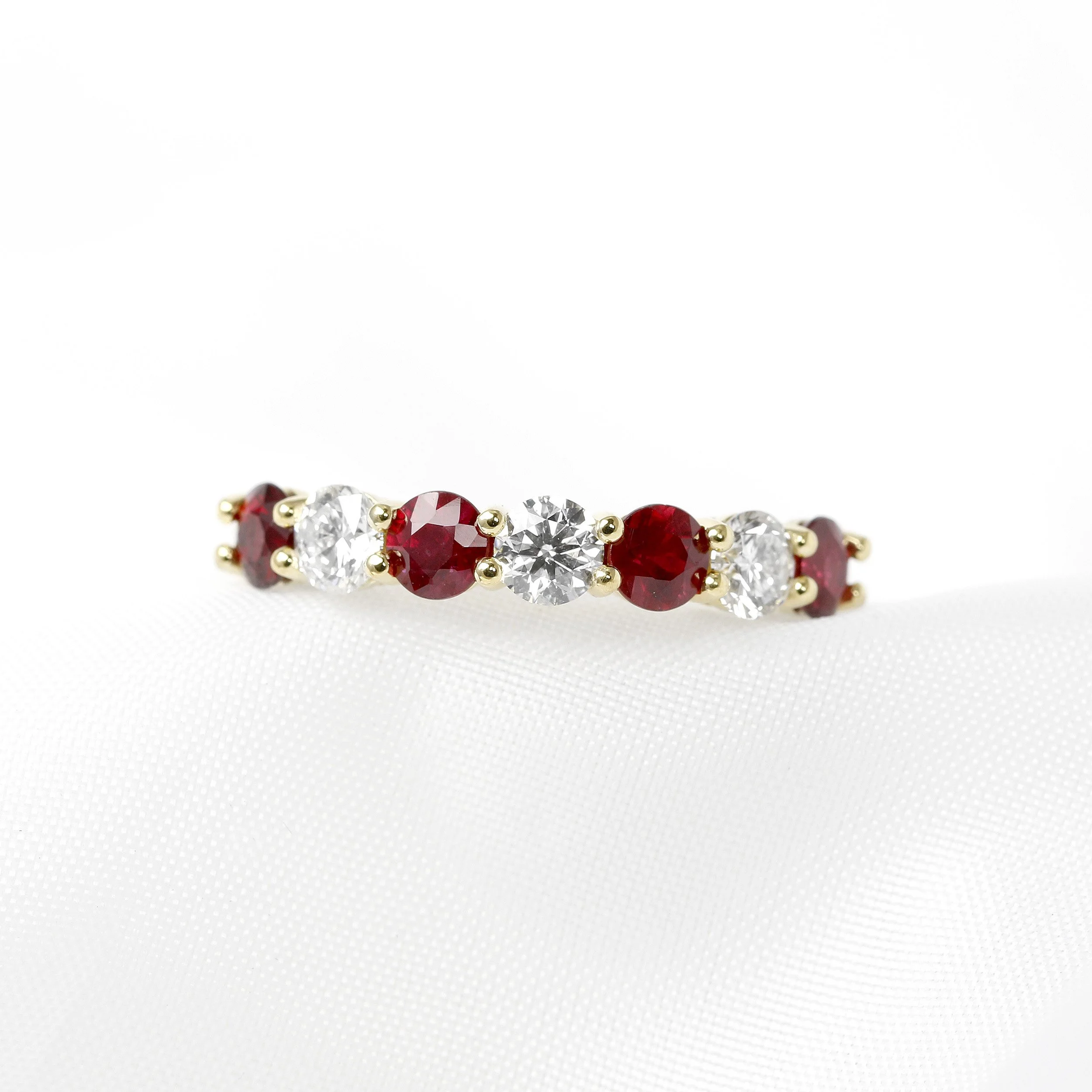  Shared Claw Ruby & Diamond Ring in Yellow Gold £2,675.00 