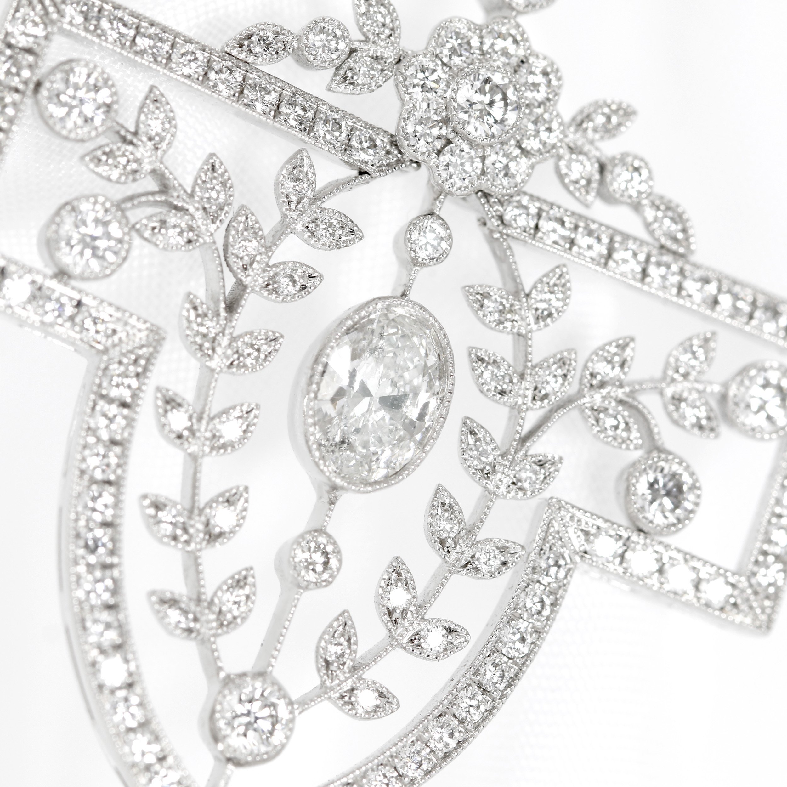  Edwardian Style Diamond Garland Pendant in White Gold £5,995.00 