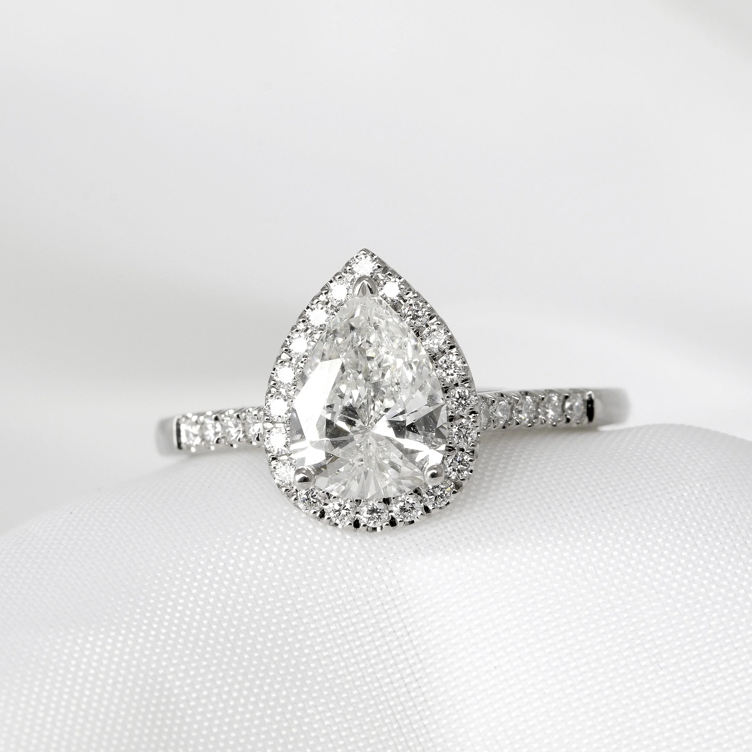 Pear Shape Diamond Halo Cluster in Platinum £6,075.00 