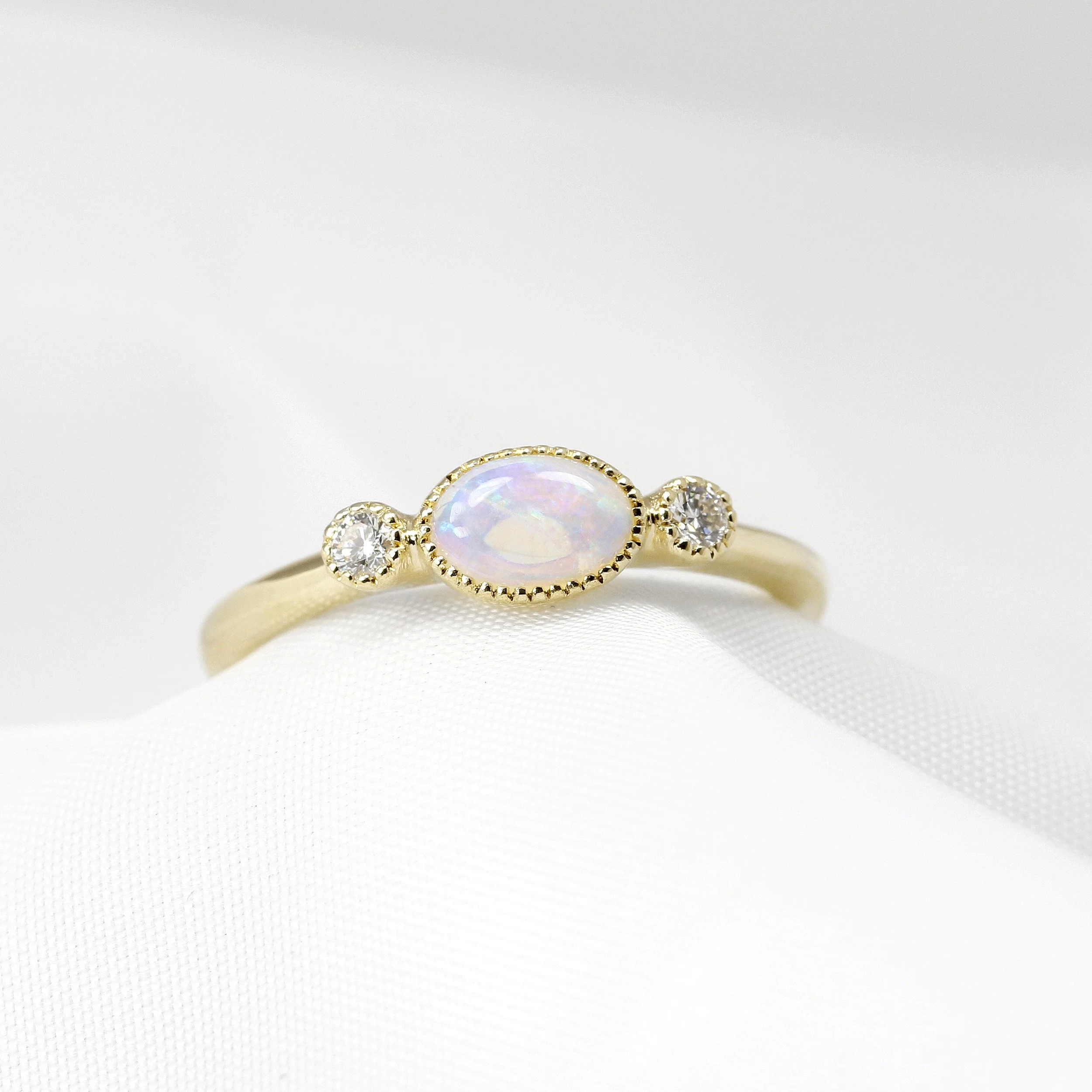  Timothy Roe Opal & Diamond Yellow Gold Jardin Des Délices Ring £635.00 