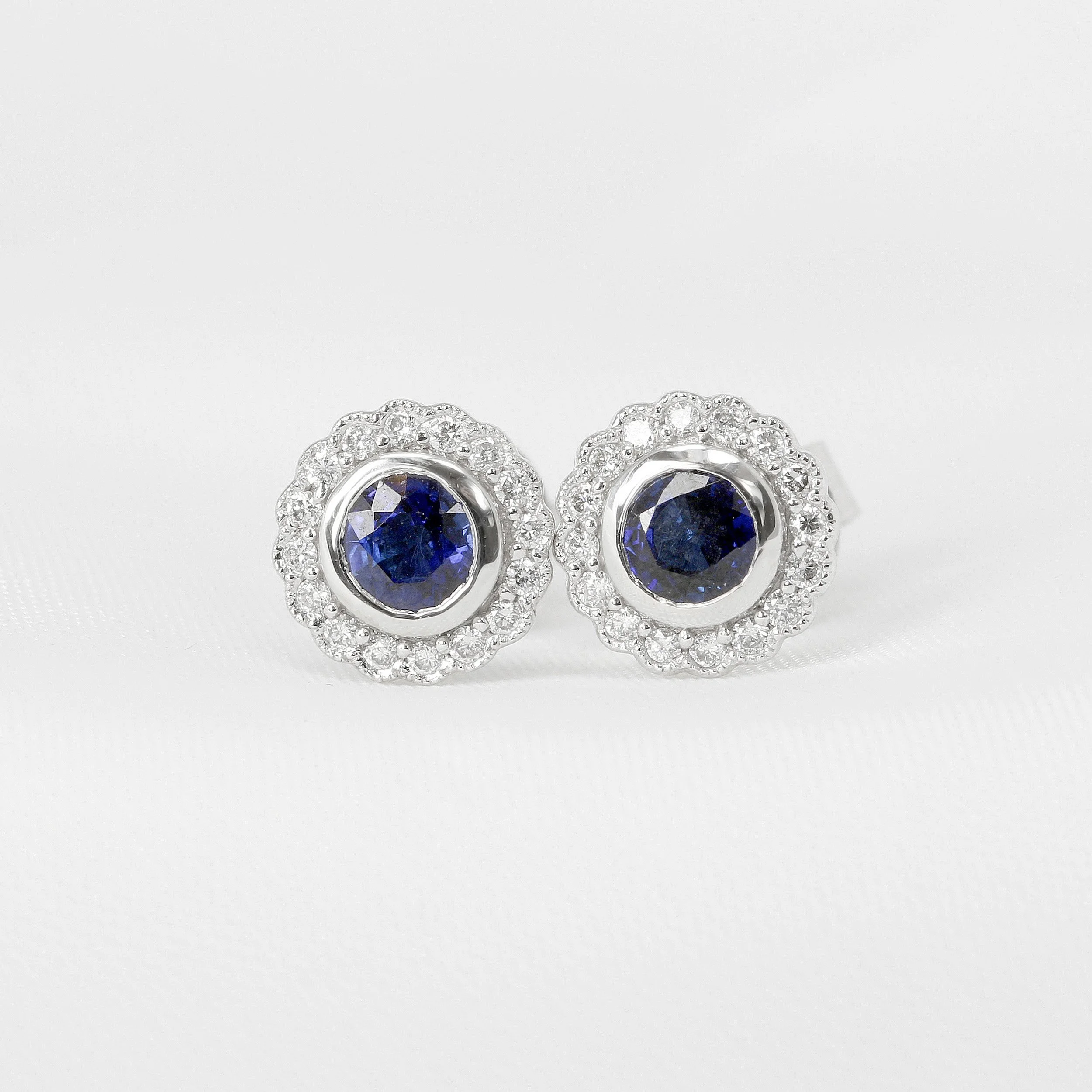  Blue Sapphire Halo Earrings £995.00 