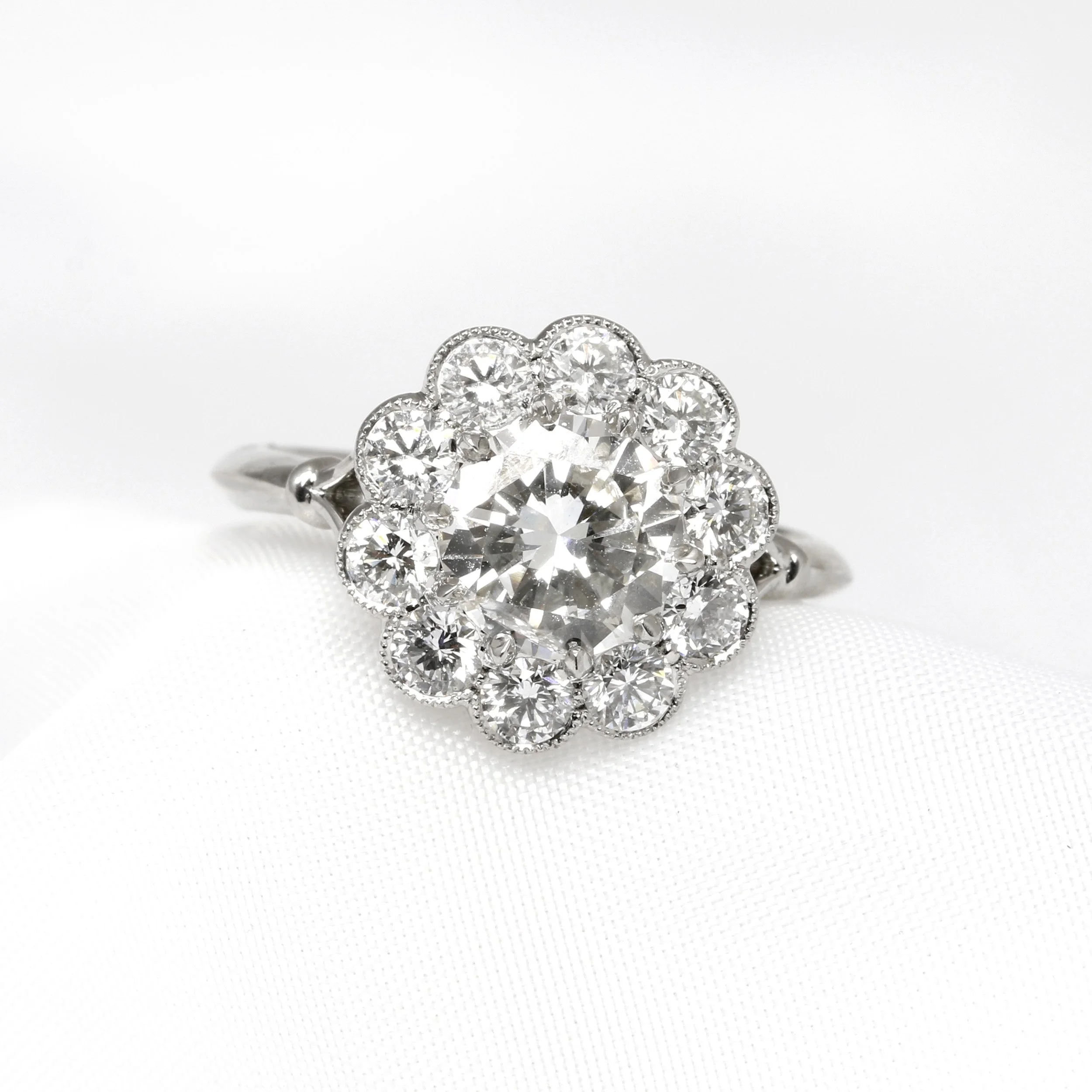 Timothy Roe Round Diamond Cluster Ring in Platinum £14,750.00 