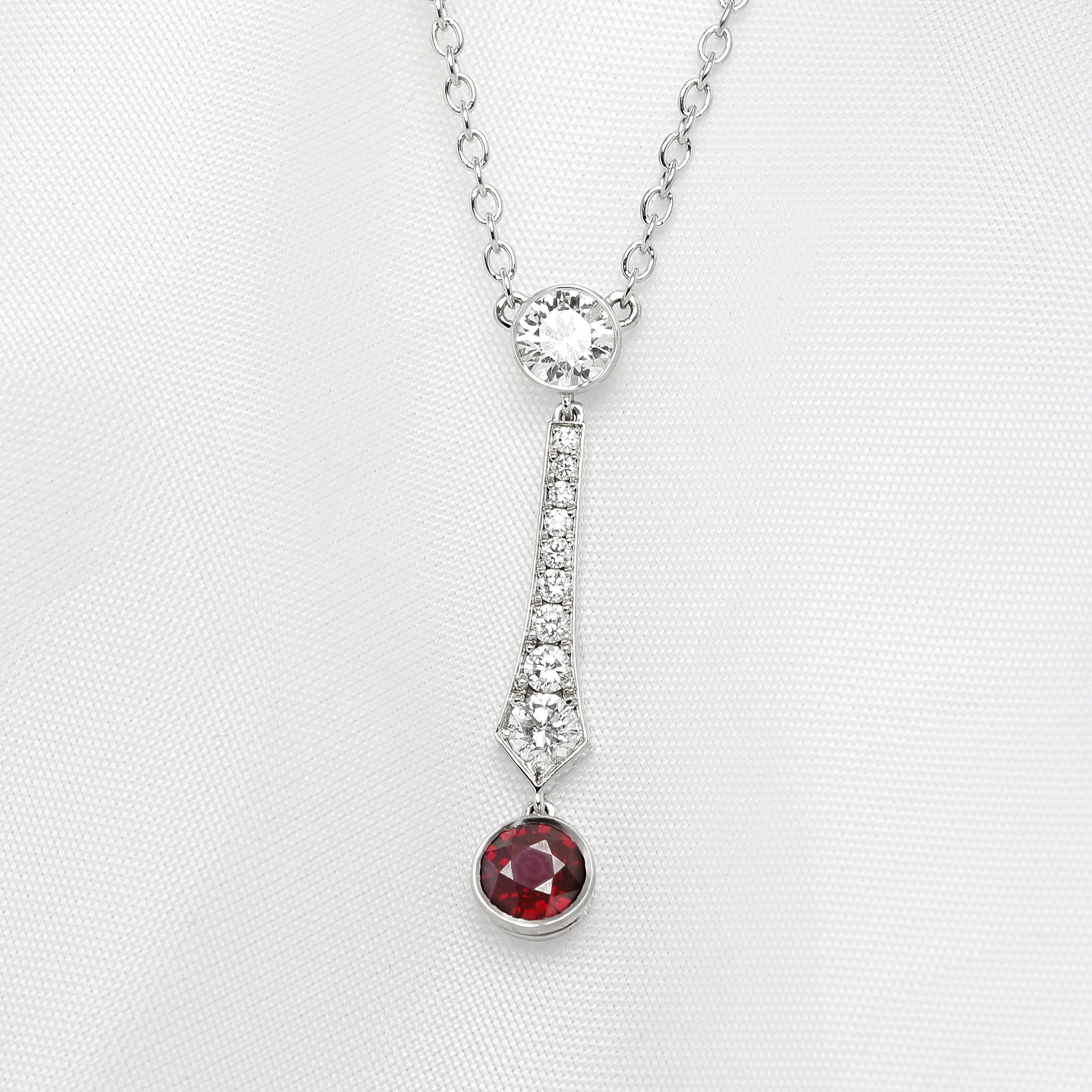  Ruby & Diamond Drop Necklace £2,275.00 