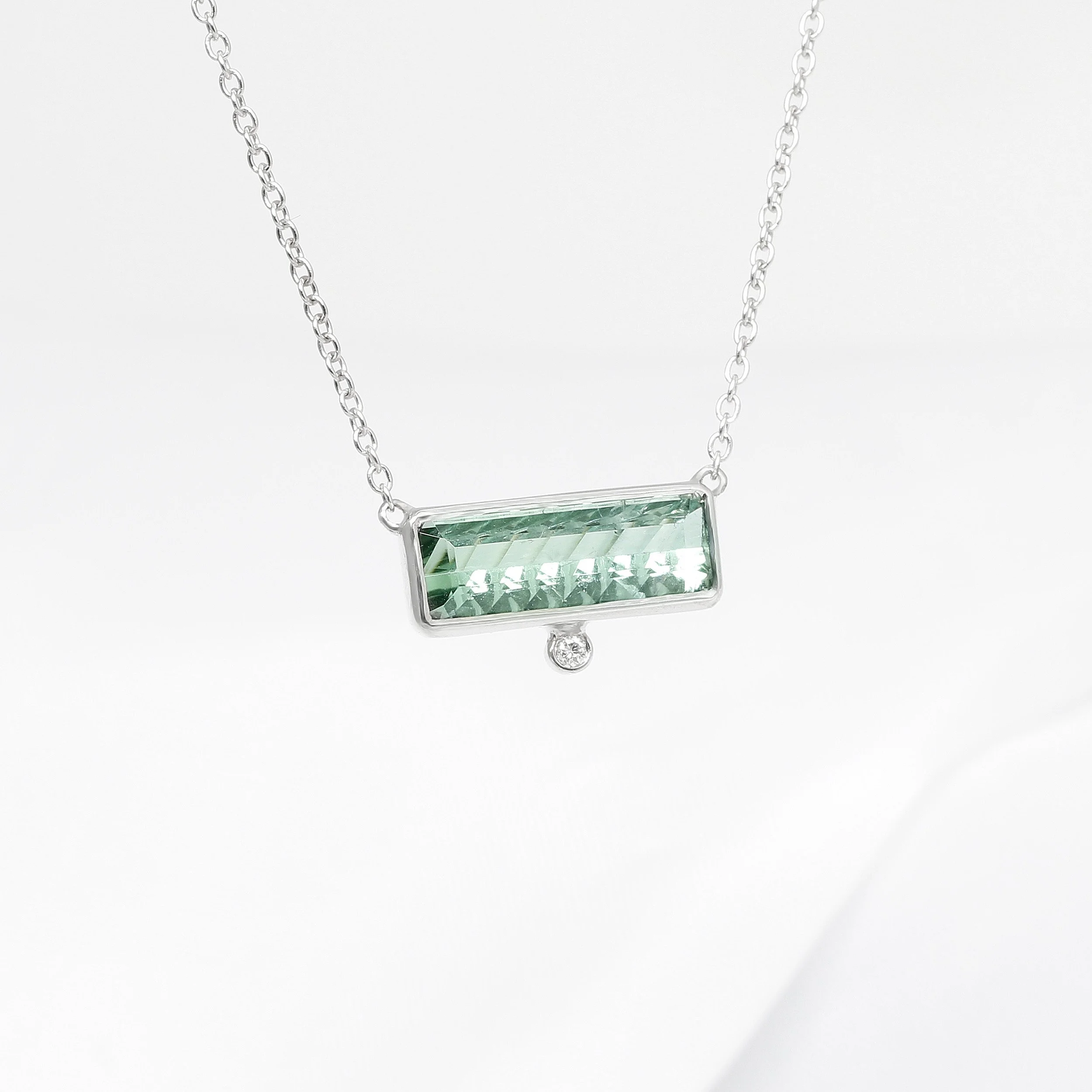  Tourmaline & Diamond Necklace in White Gold £650.00 
