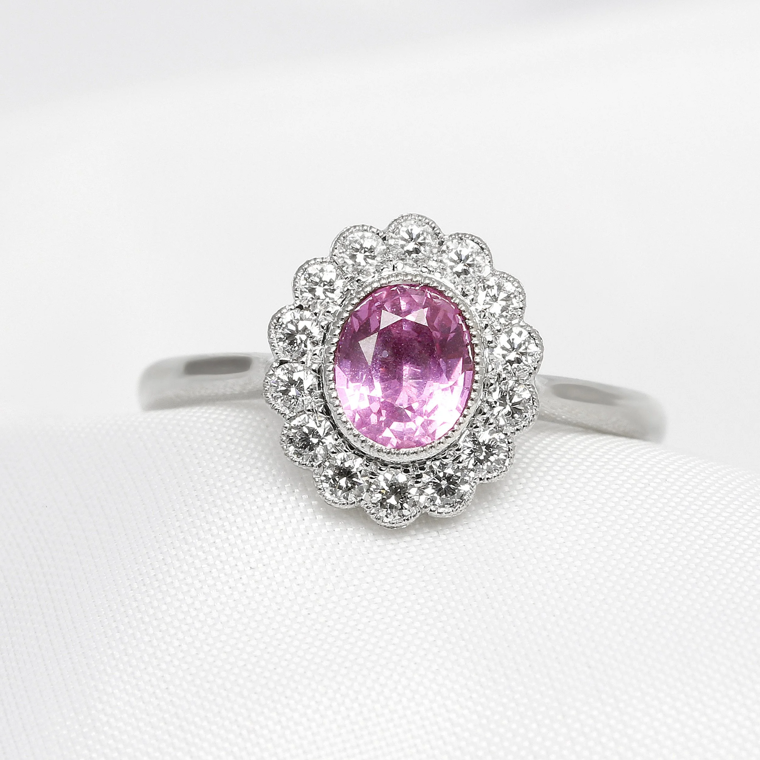  Pink Sapphire & Diamond Cluster Ring £2,095.00 