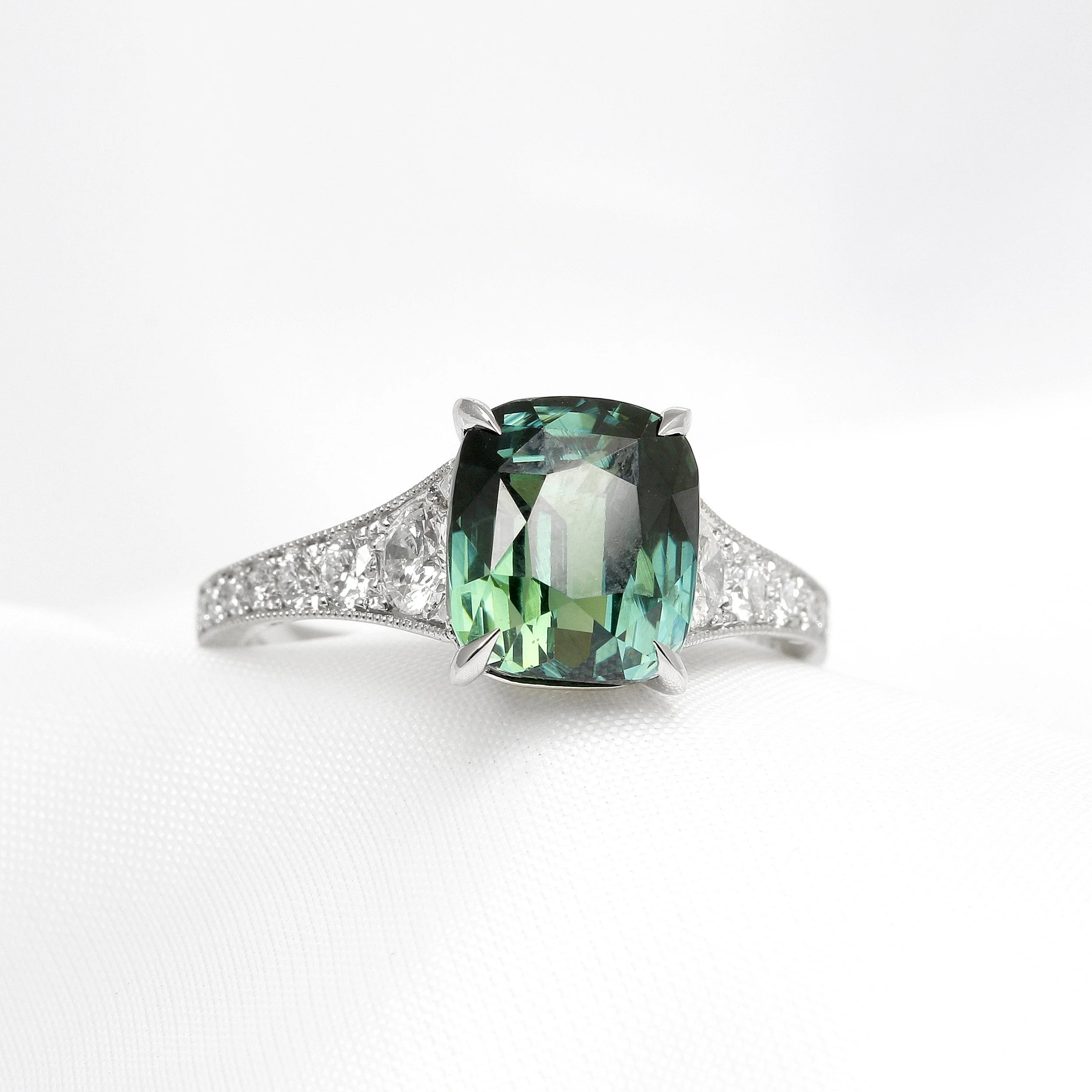  Teal Sapphire & Diamond Ring £7,400.00 