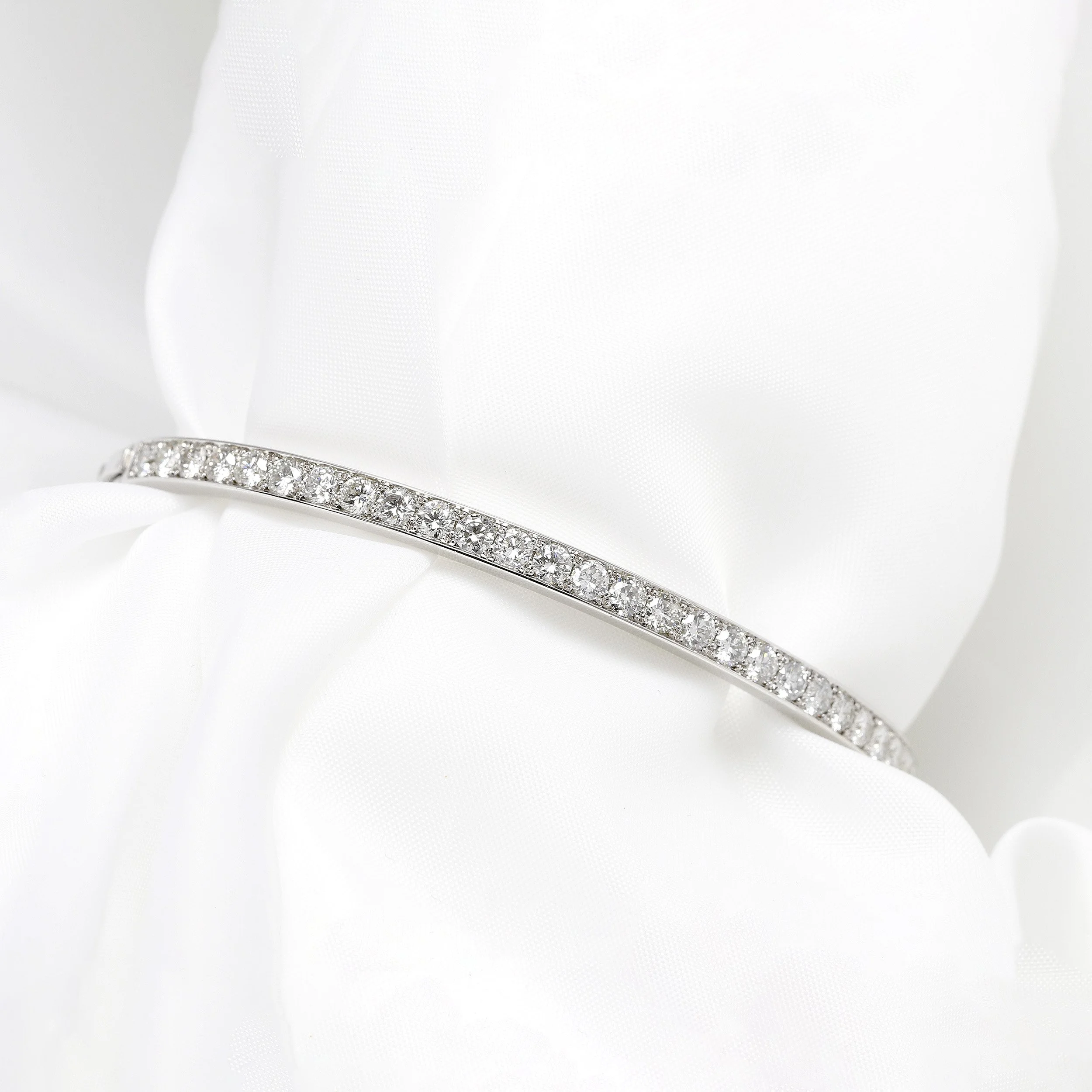  Diamond Set Hinged Bangle in White Gold £7,195.00 