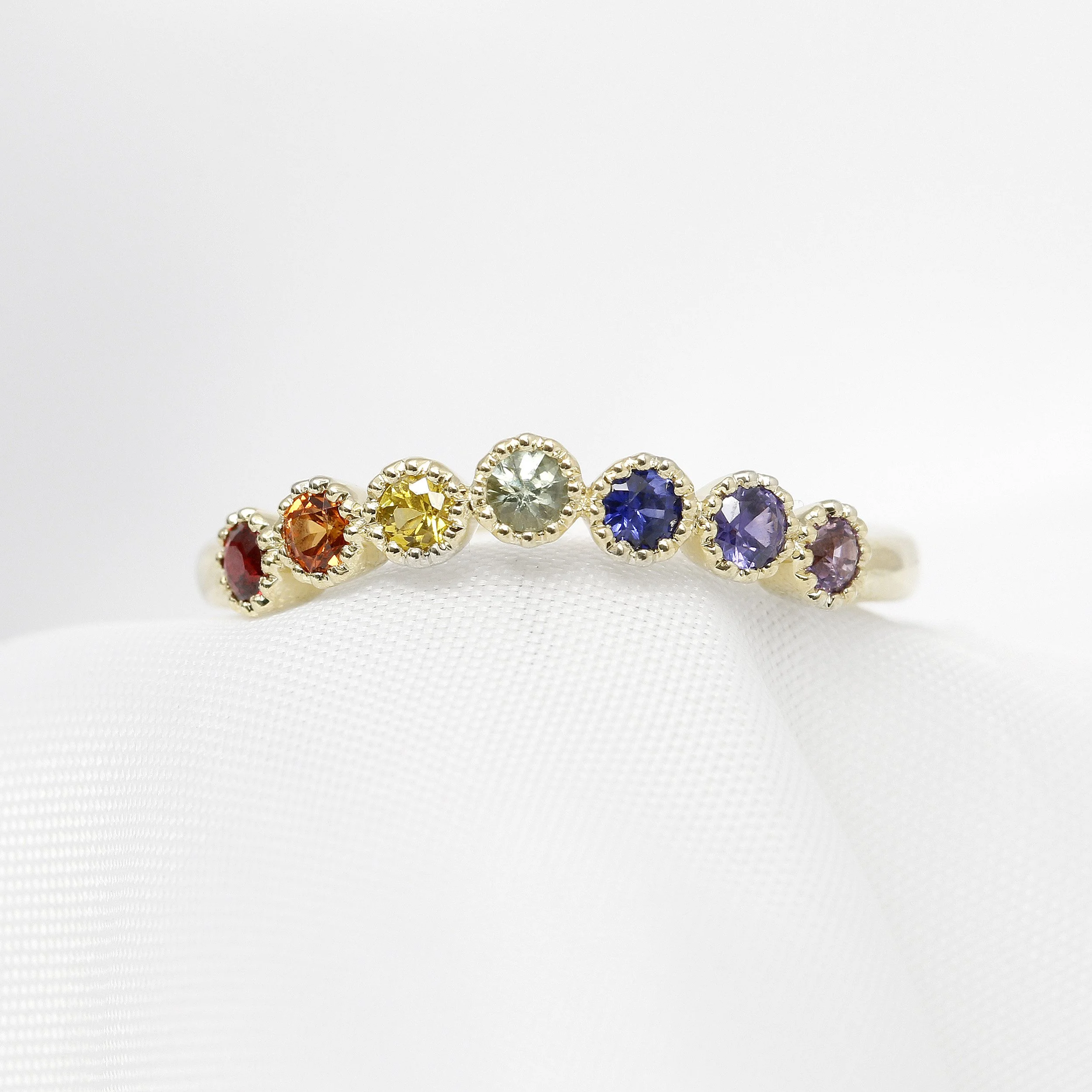  Multicolour Sapphire Shaped Ring in Yellow Gold £760.00 
