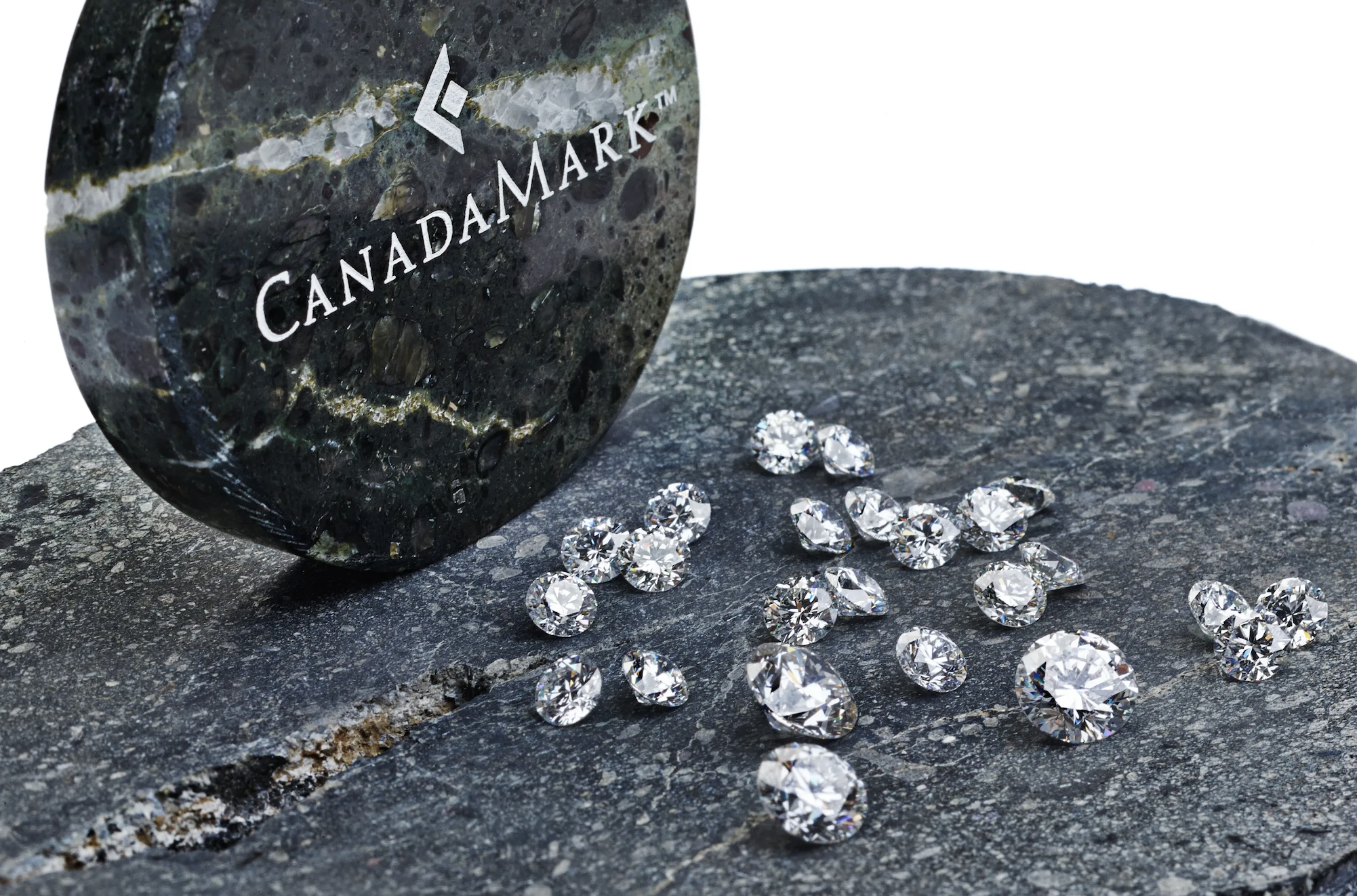   Canadamark logo on Kimberlite photo courtesy of Burgundy Diamond Mines   
