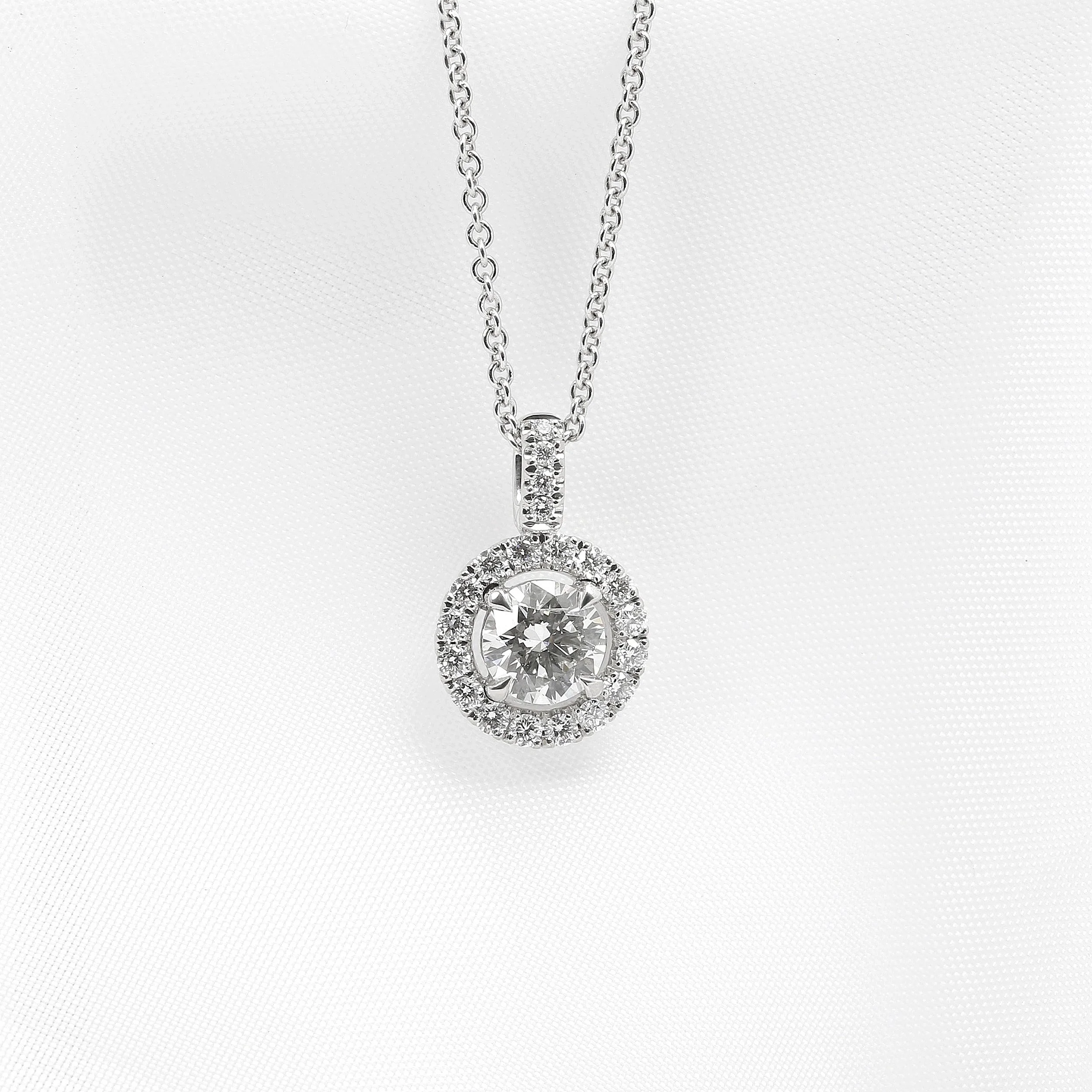 Round Diamond Halo Pendant £3,530.00 