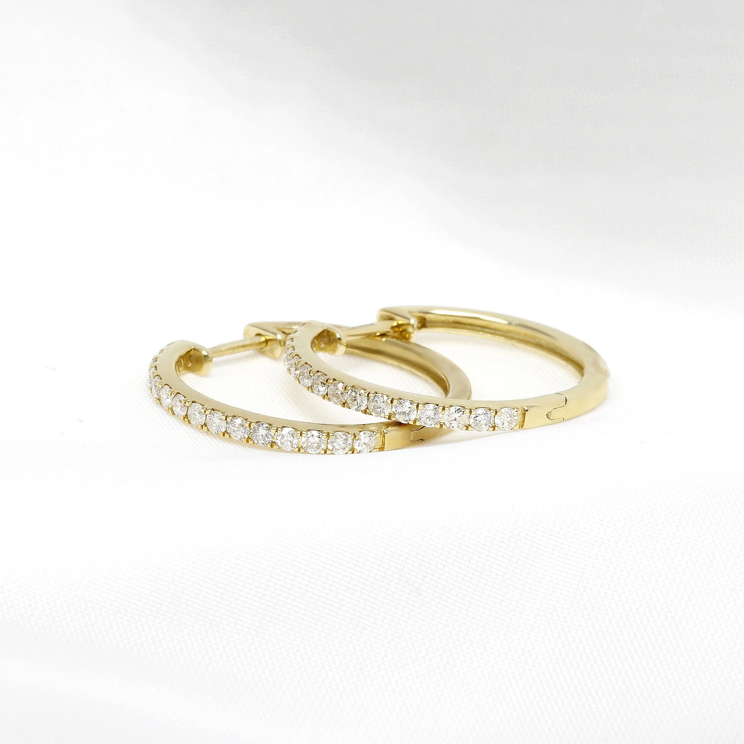  Diamond Hoop Earrings in Yellow Gold £1,150.00 
