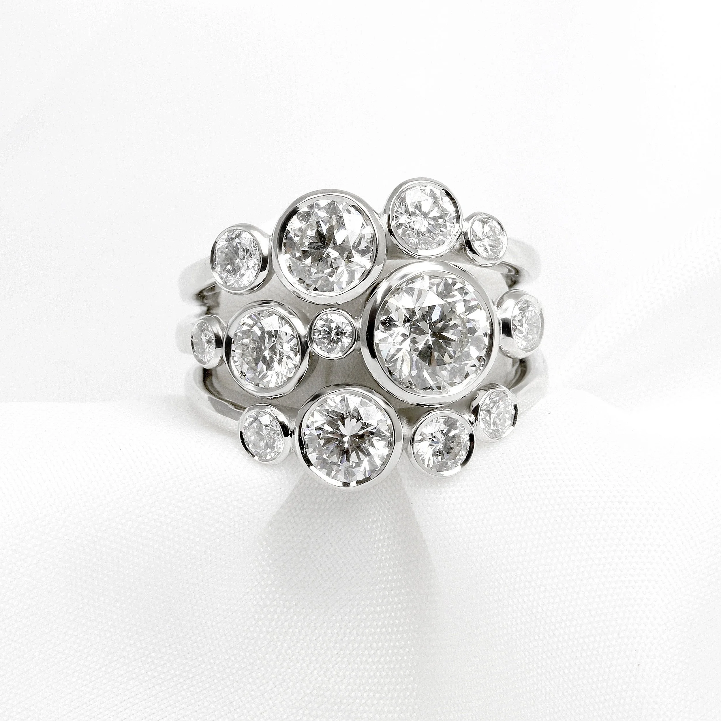   “Raindance” Multi Round Diamond Ring in Platinum&nbsp;  