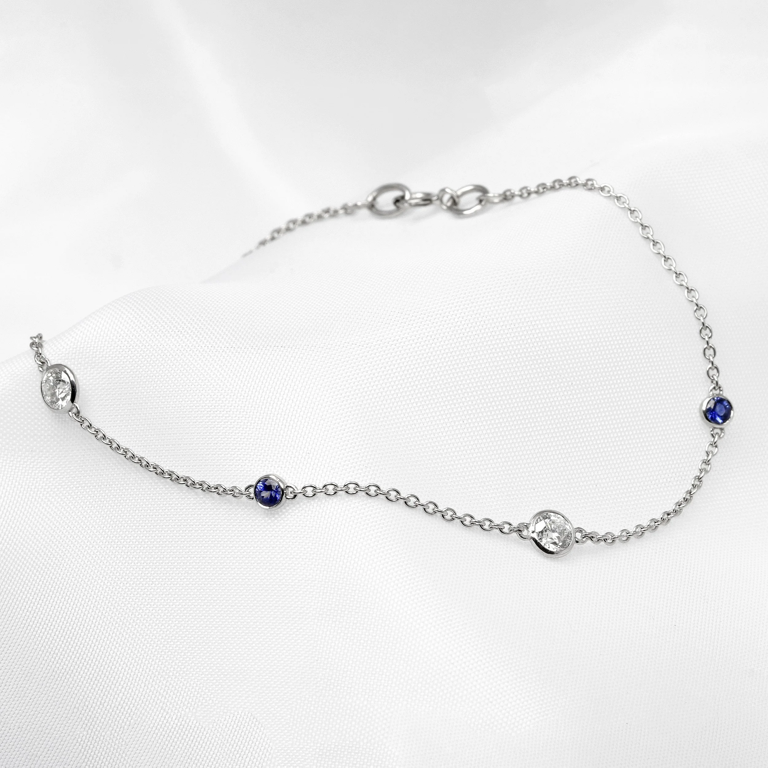  Blue Sapphire & Diamond Station Bracelet £1,250.00 