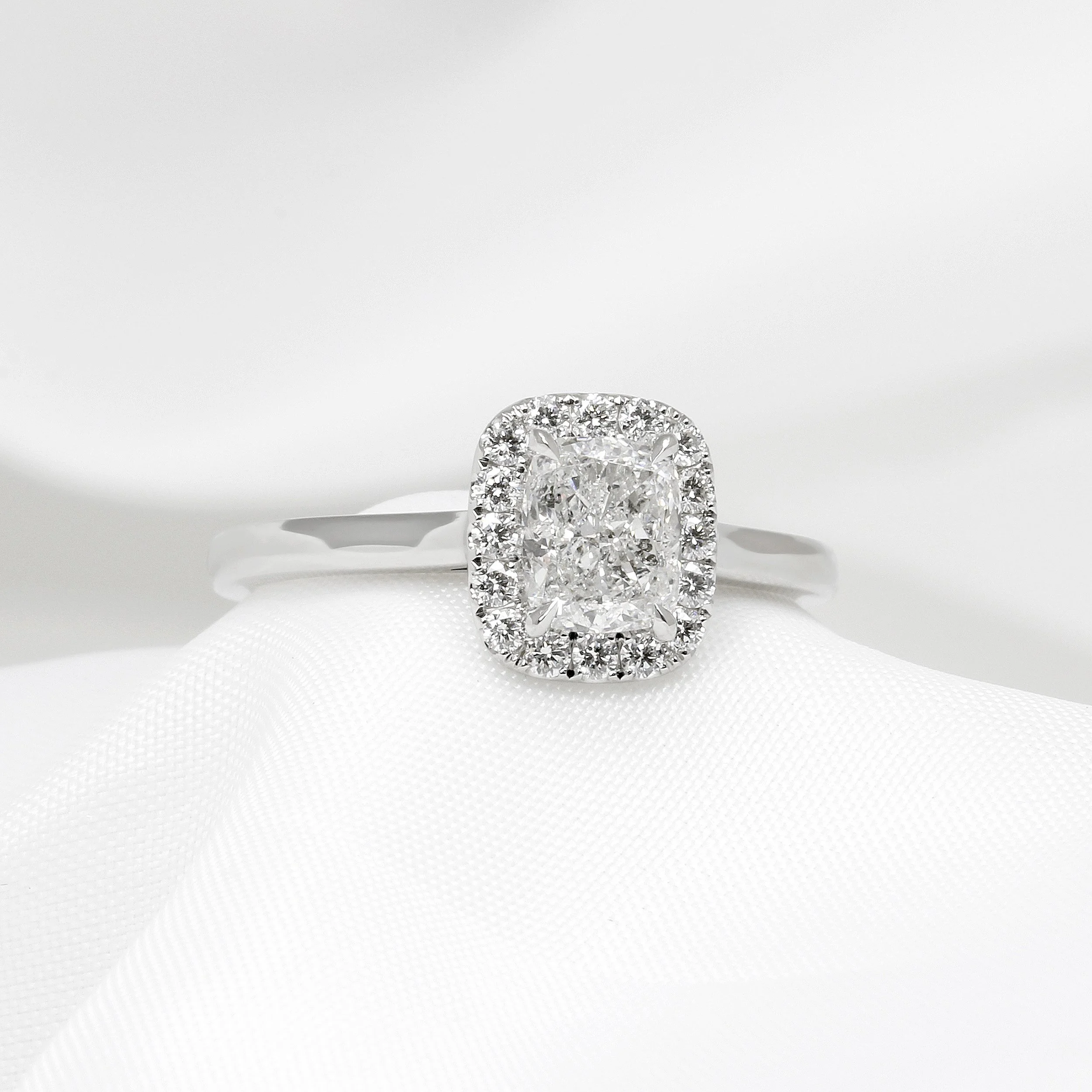  Cushion Cut Diamond Halo Cluster Ring £4,750.00 