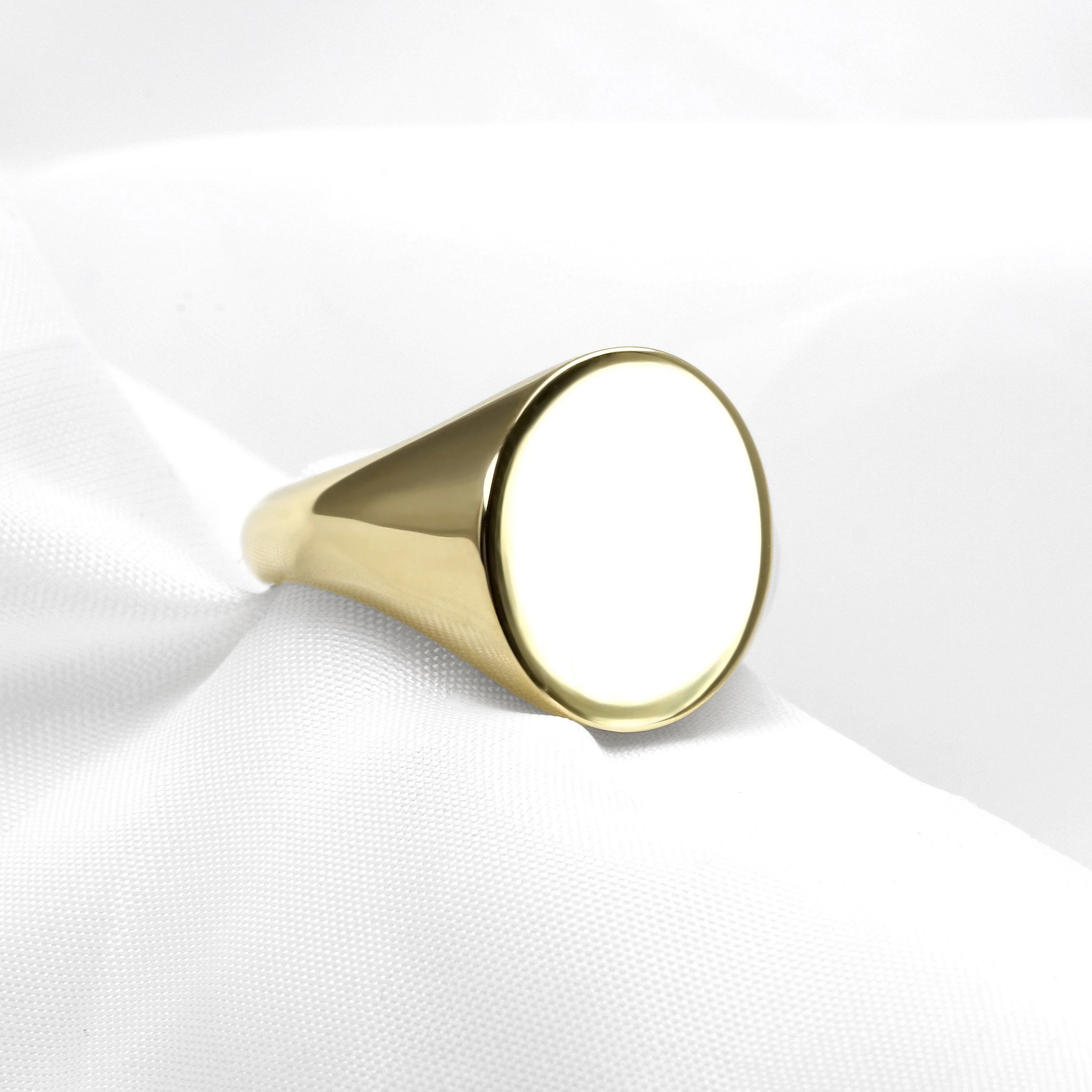  16 x 13mm Oval Face Signet Ring in Yellow Gold £1,075.00 